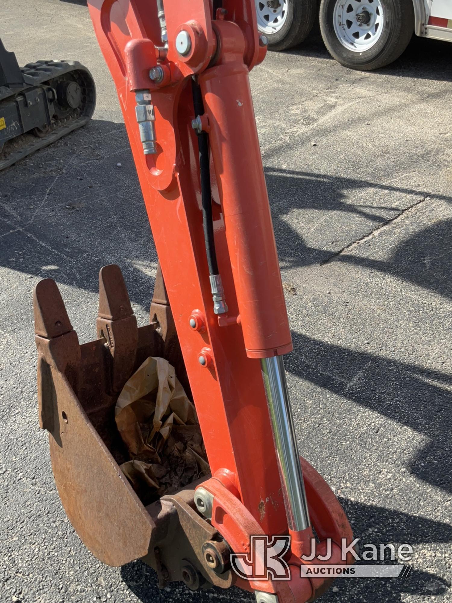 (South Beloit, IL) Kubota U17VR1 Mini Hydraulic Excavator Wrecked-Condition Unknown, Hole in Fuel Ta