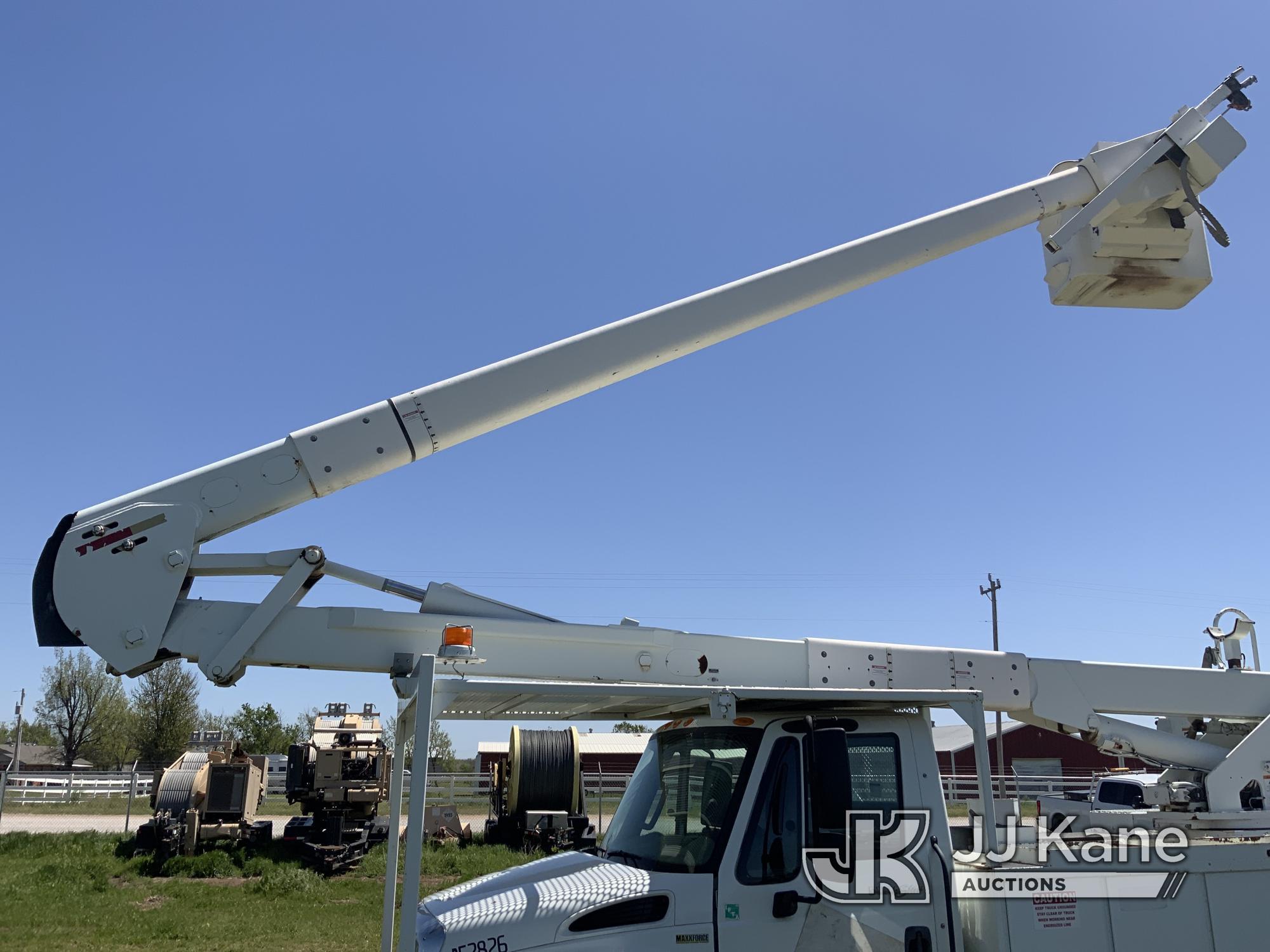 (Yukon, OK) HiRanger 5TC-55, Material Handling Bucket Truck rear mounted on 2013 International 4300