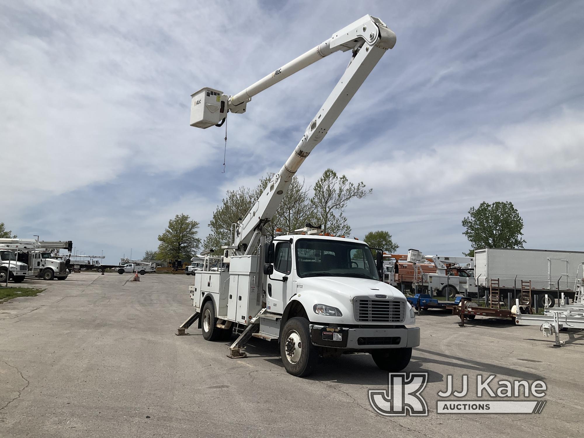 (Kansas City, MO) Altec AA755-MH, Material Handling Bucket Truck rear mounted on 2014 Freightliner M