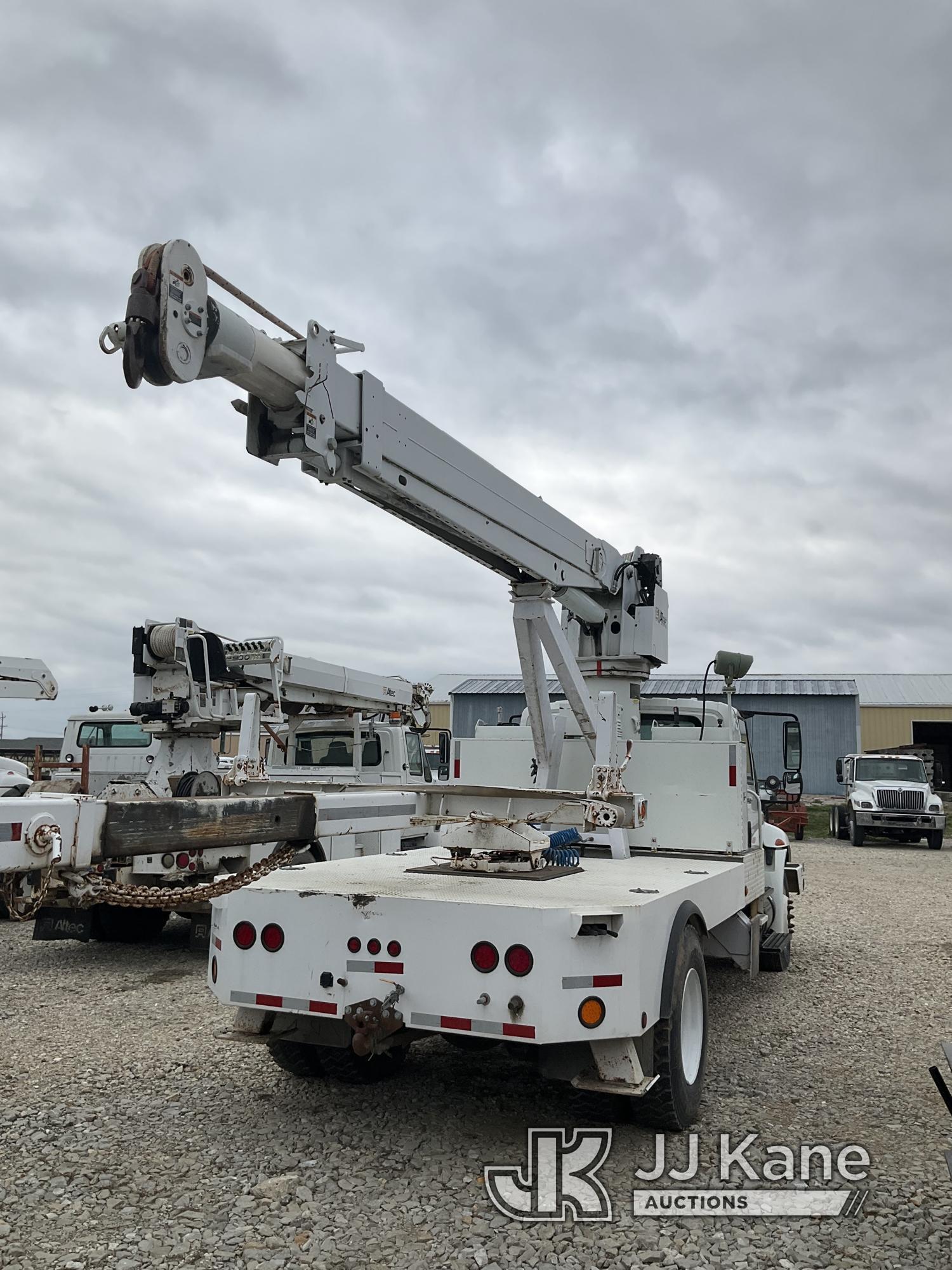 (Tipton, MO) Altec DM45-TB, Hydraulic Truck Crane mounted behind cab on 2008 International 4400 Flat