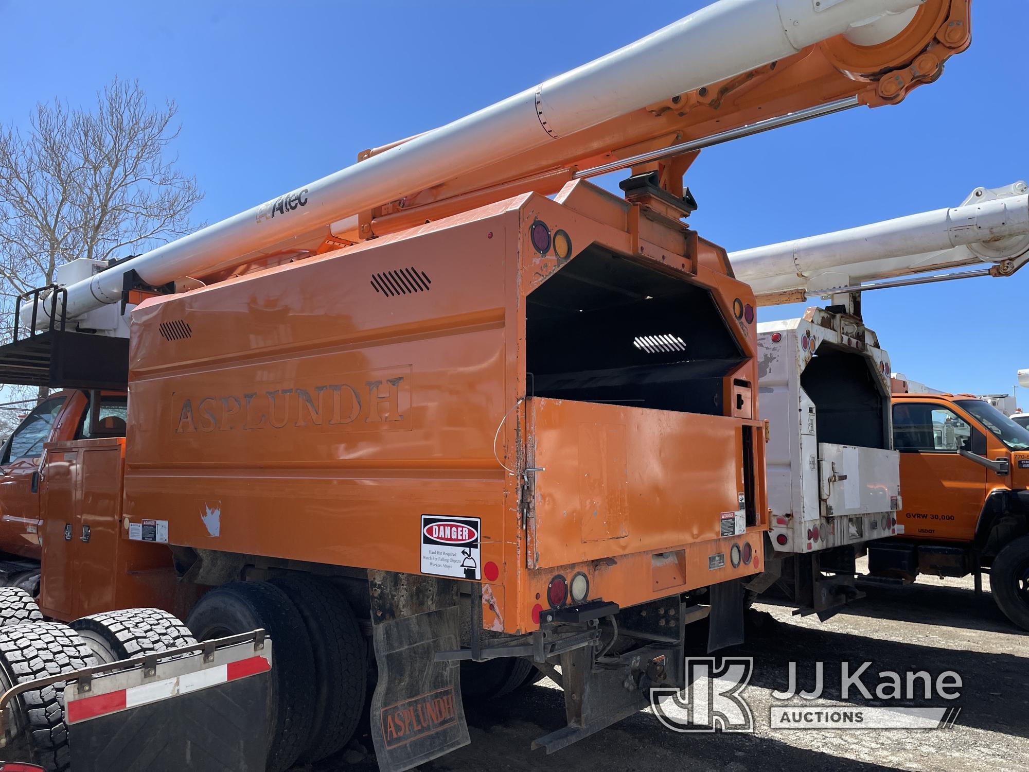 (Kansas City, MO) Altec LR756, Over-Center Bucket Truck mounted behind cab on 2013 Ford F750 Chipper