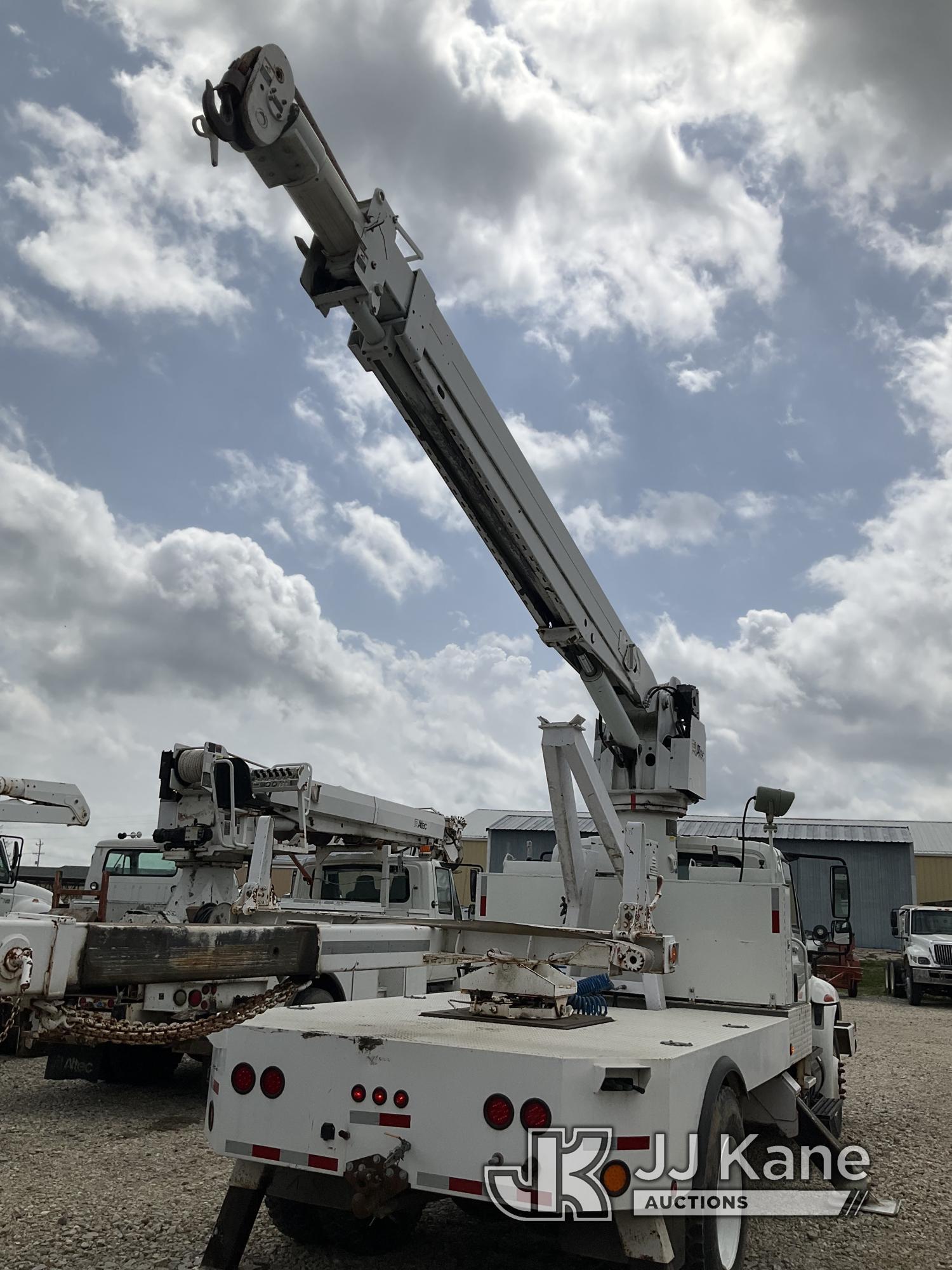 (Tipton, MO) Altec DM45-TB, Hydraulic Truck Crane mounted behind cab on 2008 International 4400 Flat