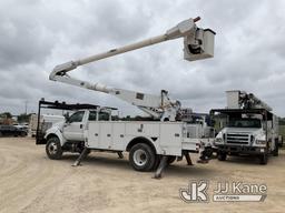 (Houston, TX) Altec AA755, Material Handling Bucket Truck rear mounted on 2012 Ford F750 Utility Tru