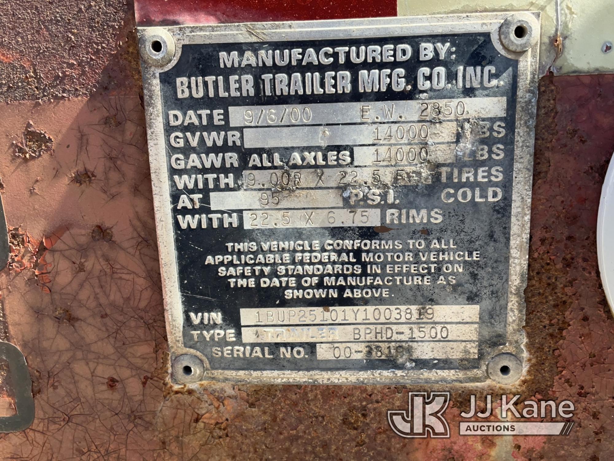 (South Beloit, IL) 2000 Butler BPHD-1500 S/A Extendable Pole Trailer