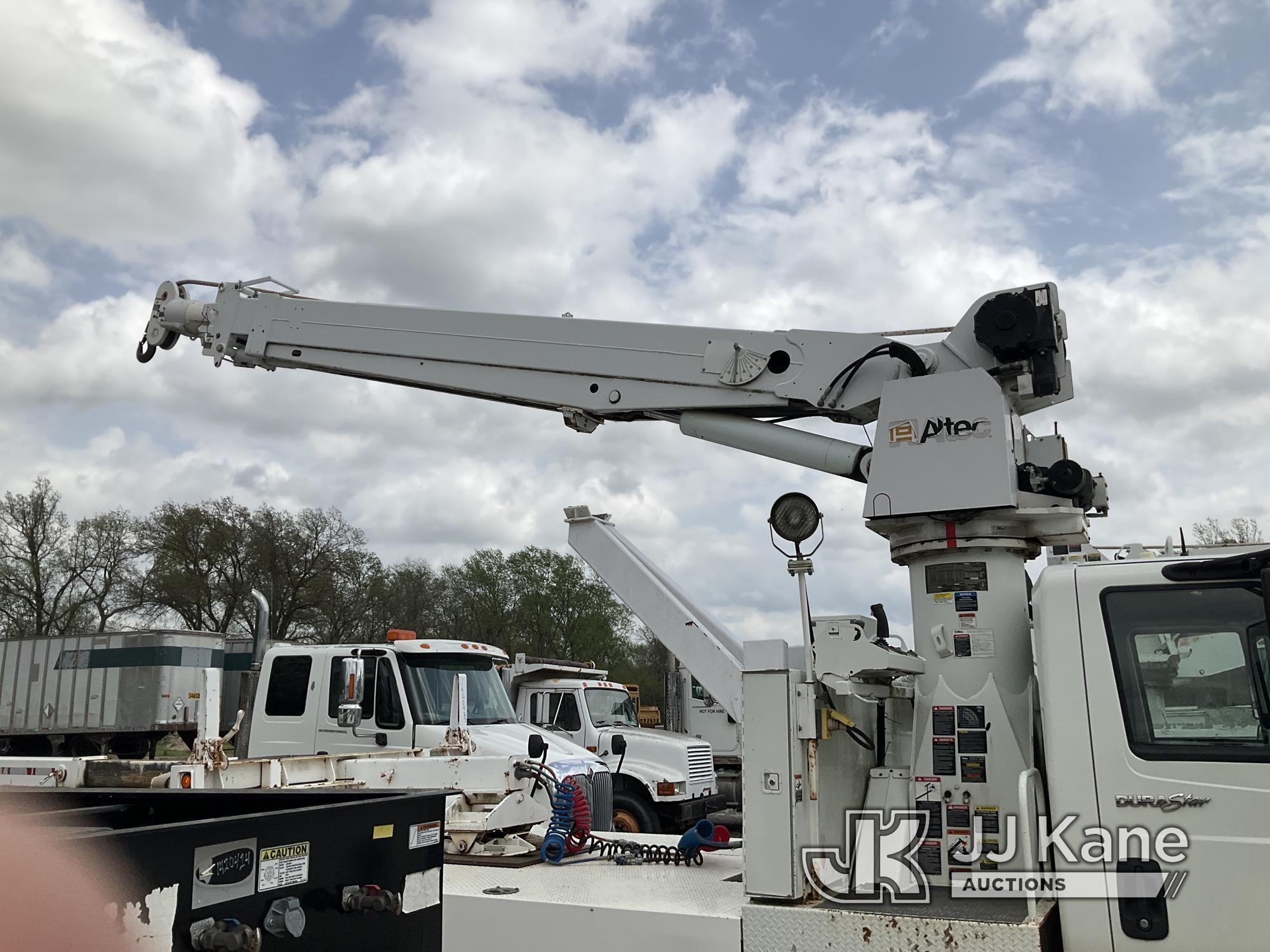 (Tipton, MO) Altec DM45-TB, Hydraulic Truck Crane mounted behind cab on 2008 International 4400 Flat