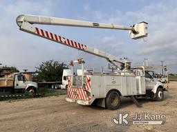 (San Antonio, TX) HiRanger 5FC-55, Bucket mounted behind cab on 2001 Ford F750 Utility Truck Runs, M