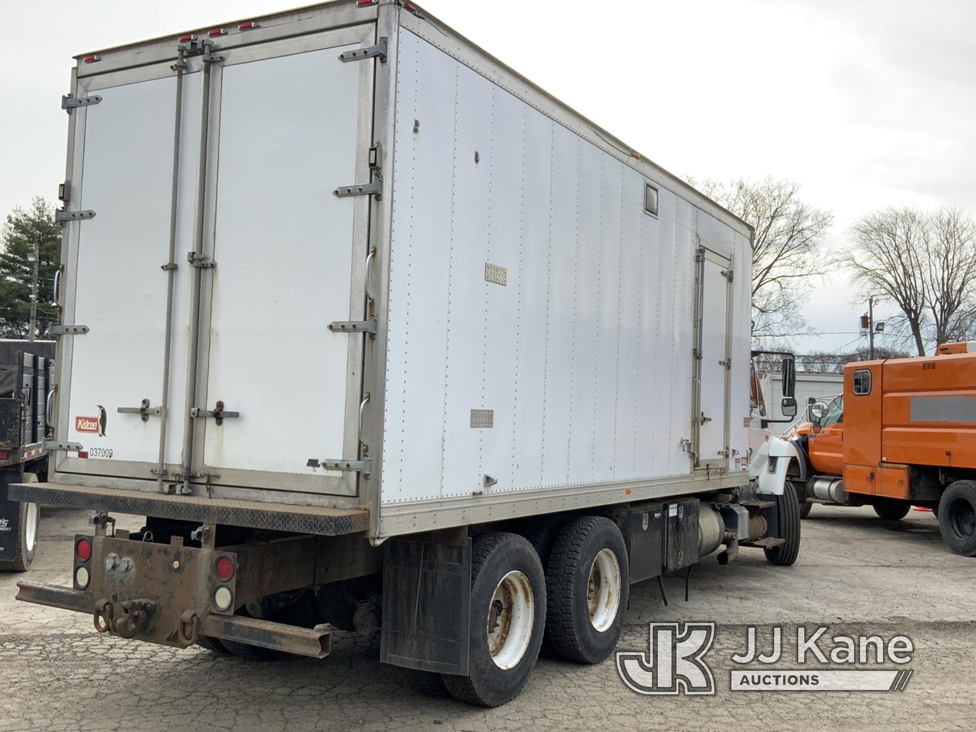 (South Beloit, IL) 2004 International 7400 T/A Van Body Truck, Stairs & Benches NOT Included Runs, M