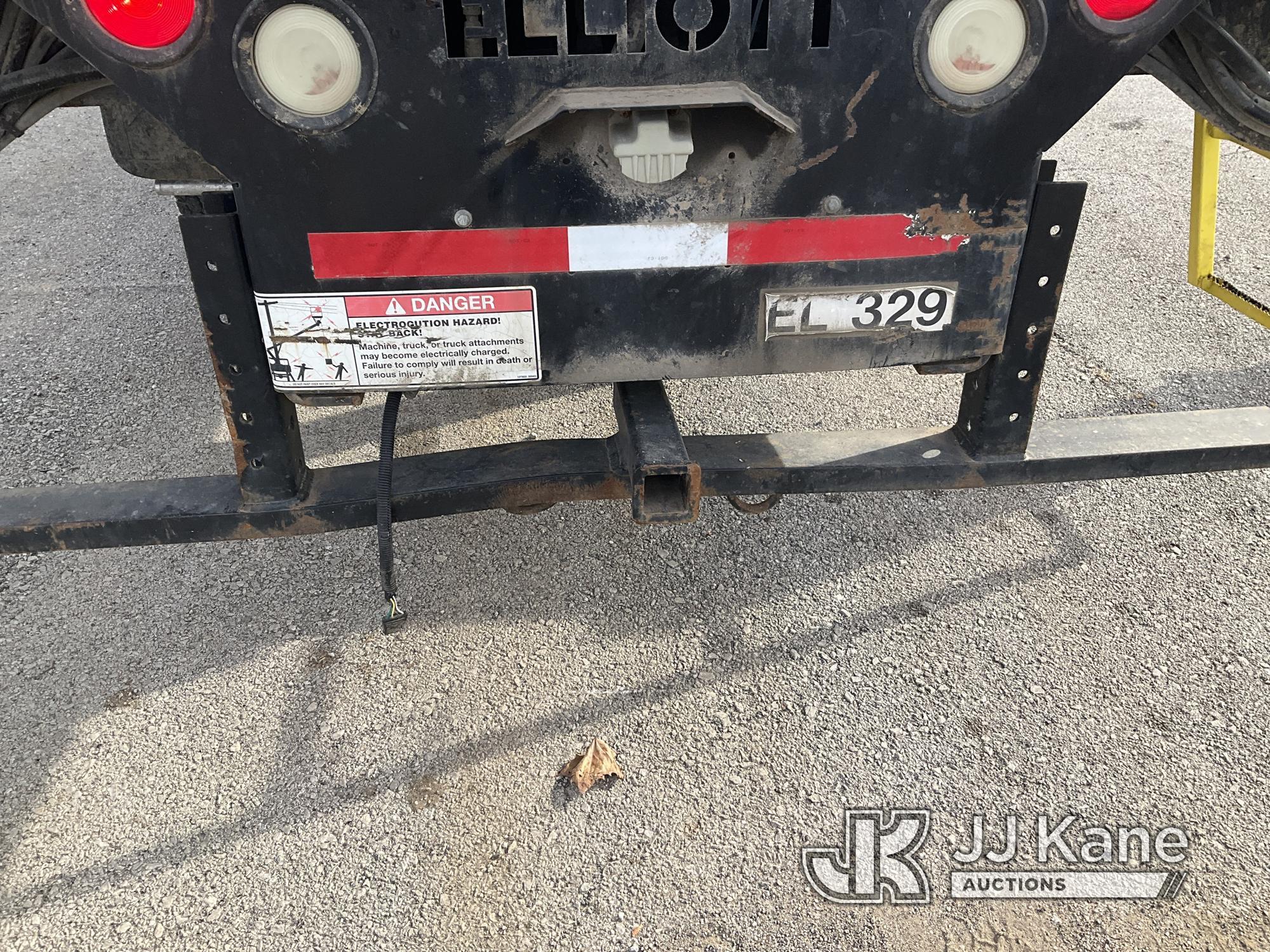 (Kansas City, MO) Elliott H110F, Telescopic Non-Insulated Sign Crane/Platform Lift mounted behind ca