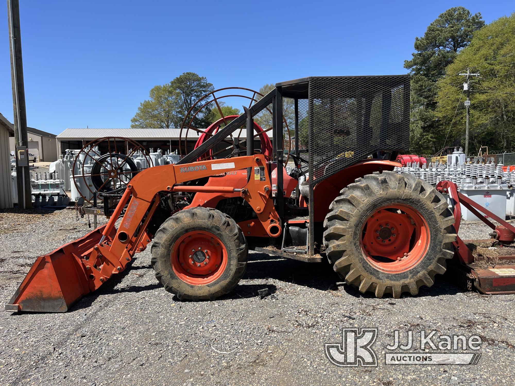 (Farmerville, LA) Kubota M9960 Utility Tractor Runs, Moves & Operates) (Body Damage