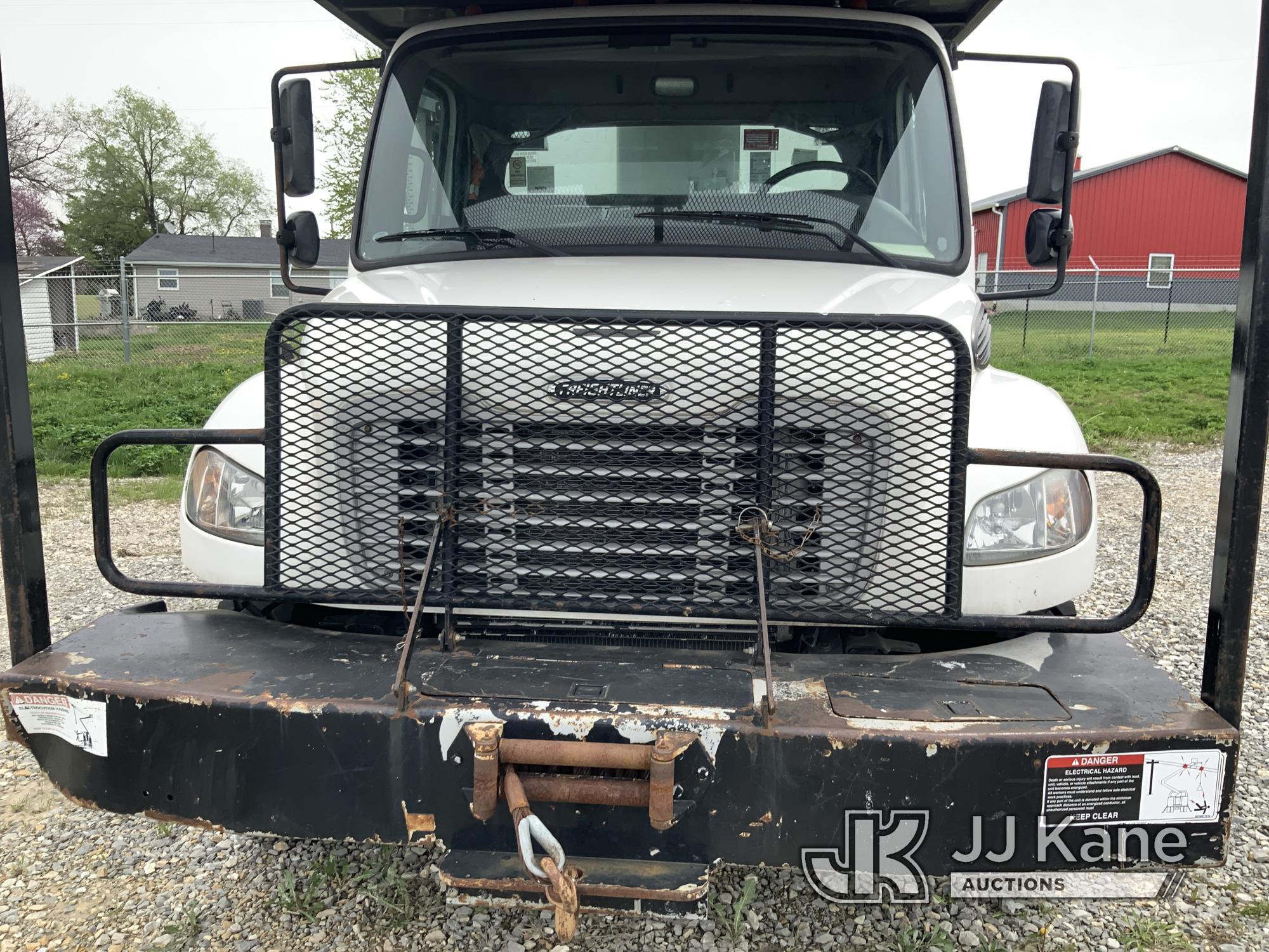 (Hawk Point, MO) Terex XT55, Over-Center Bucket Truck mounted behind cab on 2012 Freightliner M2 106