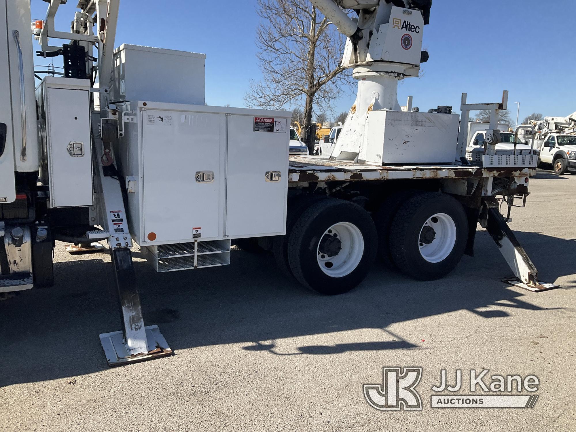 (Kansas City, MO) Altec DM45-TR, Digger Derrick rear mounted on 2013 Freightliner M2 106 T/A Flatbed