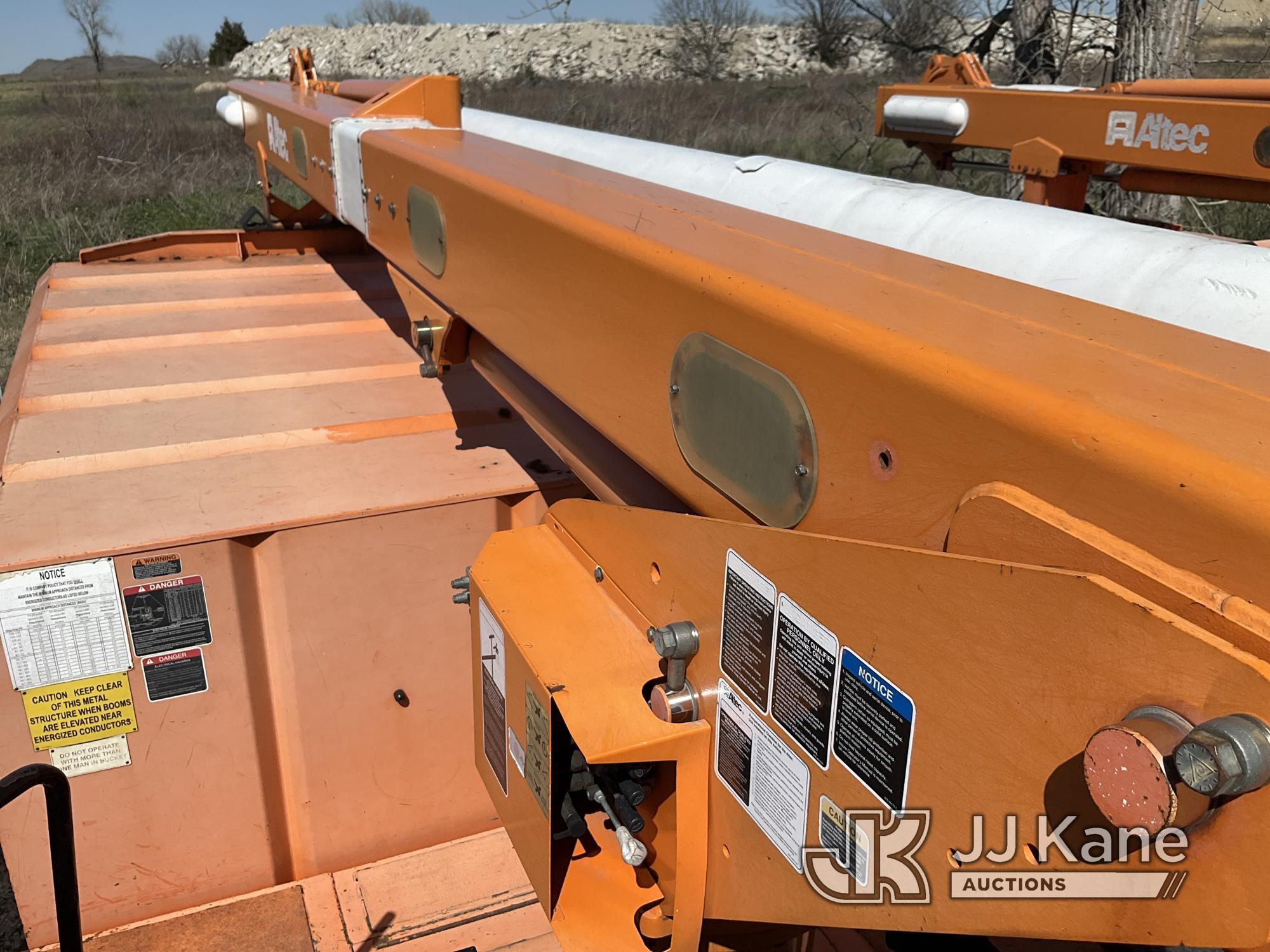 (Kansas City, MO) Altec LRV55, Over-Center Bucket Truck mounted behind cab on 2008 GMC C7500 Chipper