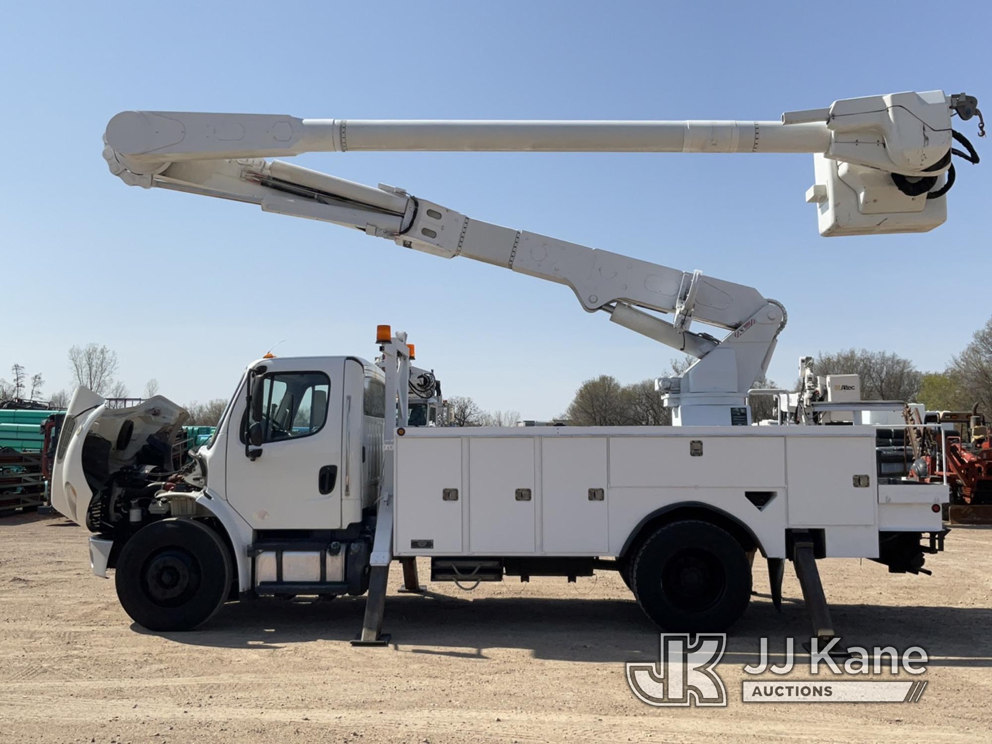 (Shakopee, MN) Altec AM55, Over-Center Material Handling Bucket Truck rear mounted on 2016 Freightli