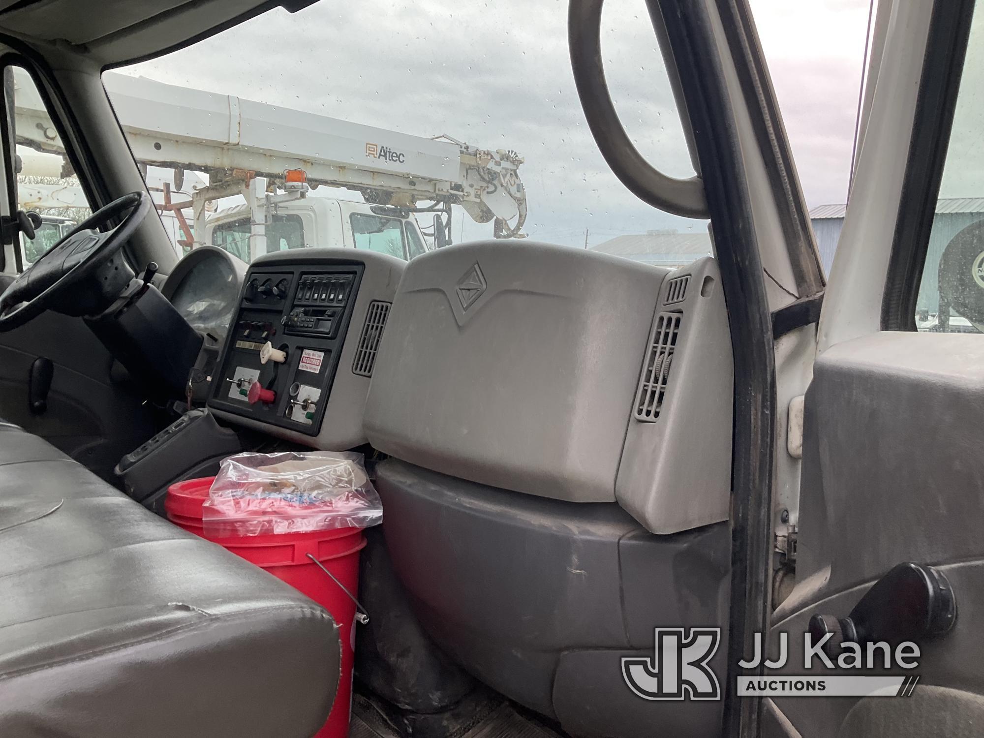 (Tipton, MO) Altec DM45-TB, Hydraulic Truck Crane mounted behind cab on 2008 International 4400 Flat