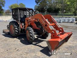 (Farmerville, LA) Kubota M9960 Tractor Loader Runs, Moves & Operates) (Mower Attachment Not Included