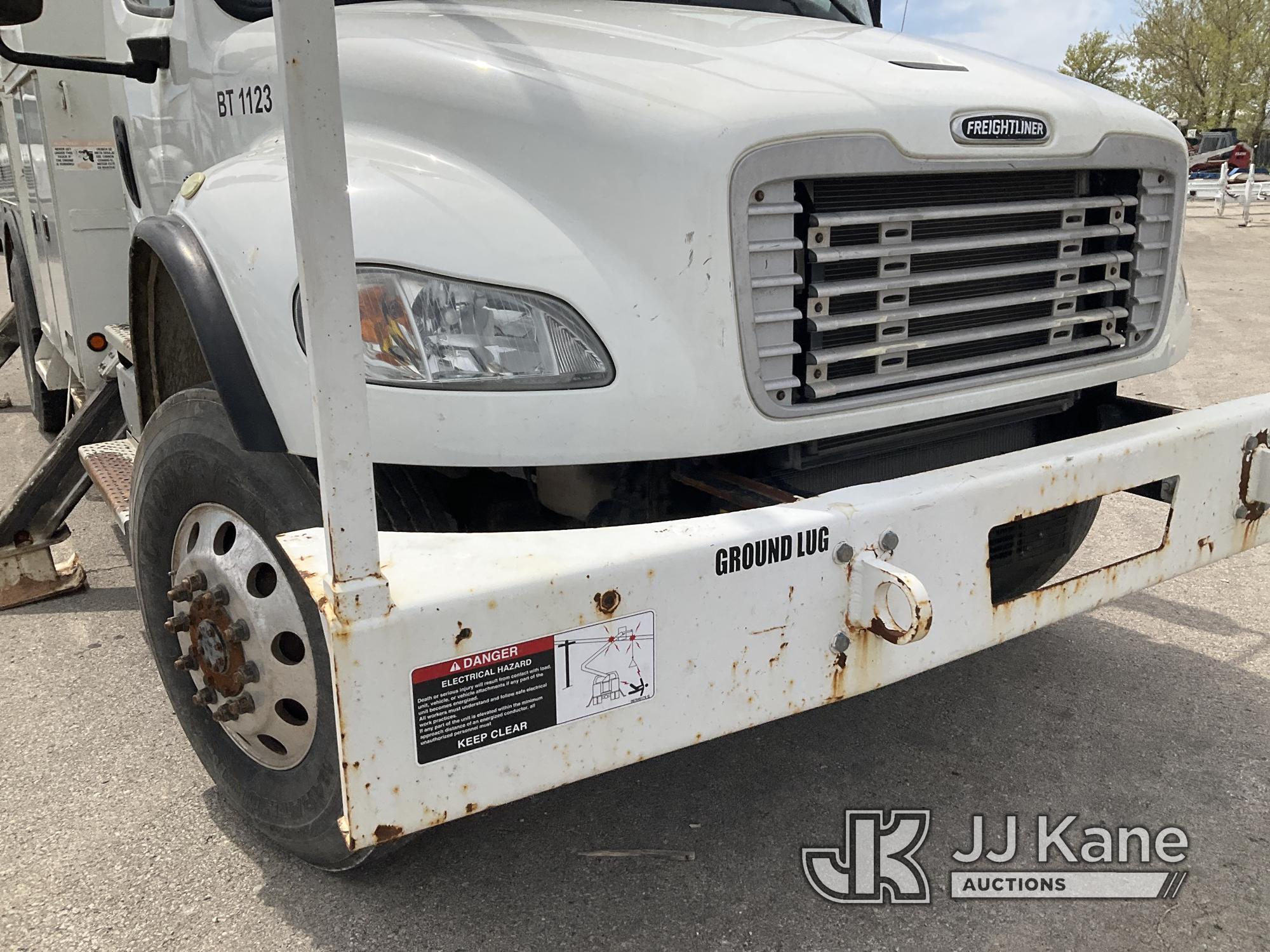 (Kansas City, MO) Altec AA755-MH, Material Handling Bucket Truck rear mounted on 2013 Freightliner M