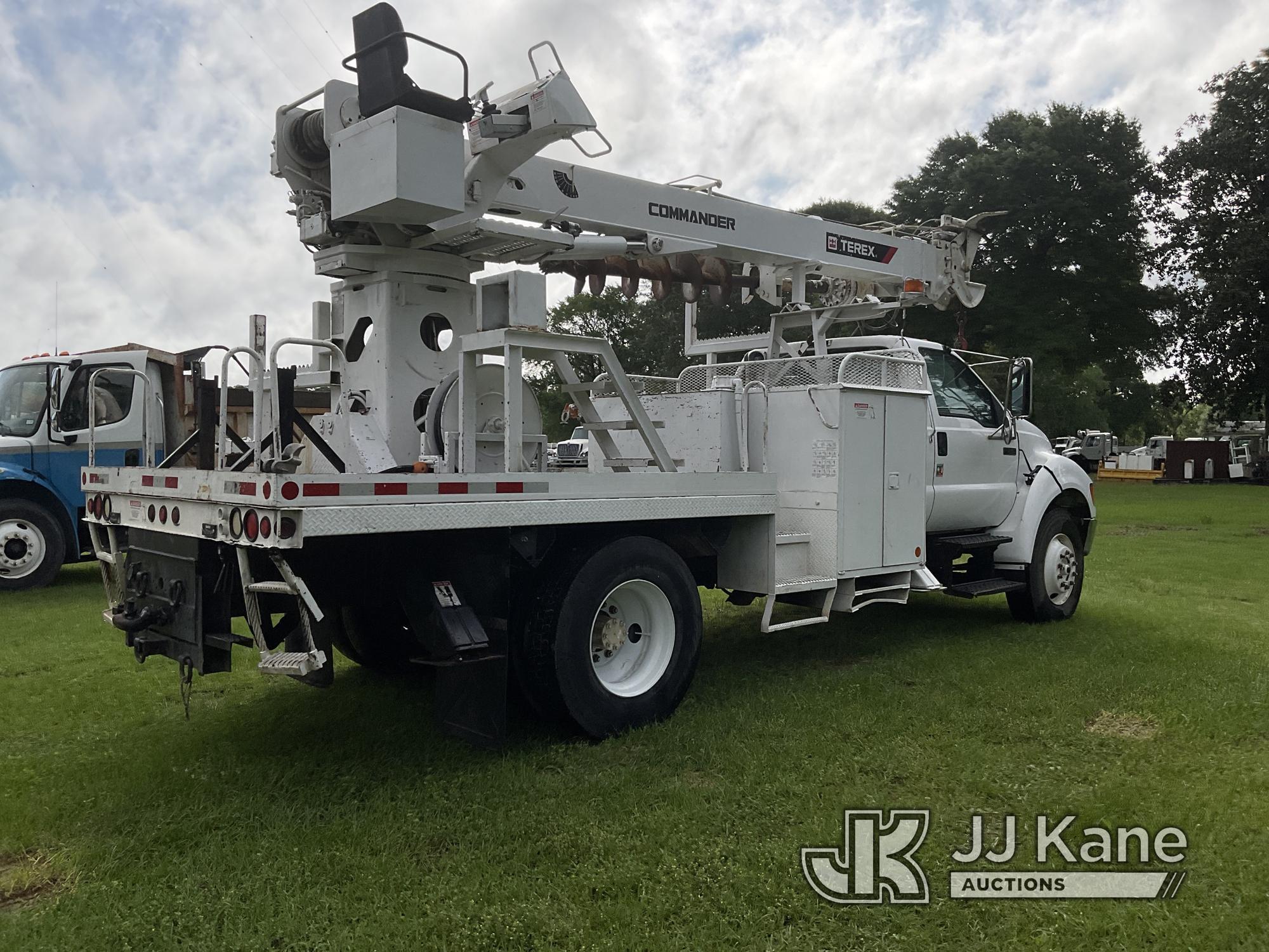 (Livingston, TX) Terex/Telelect Commander 4047, Digger Derrick rear mounted on 2008 Ford F750 Flatbe