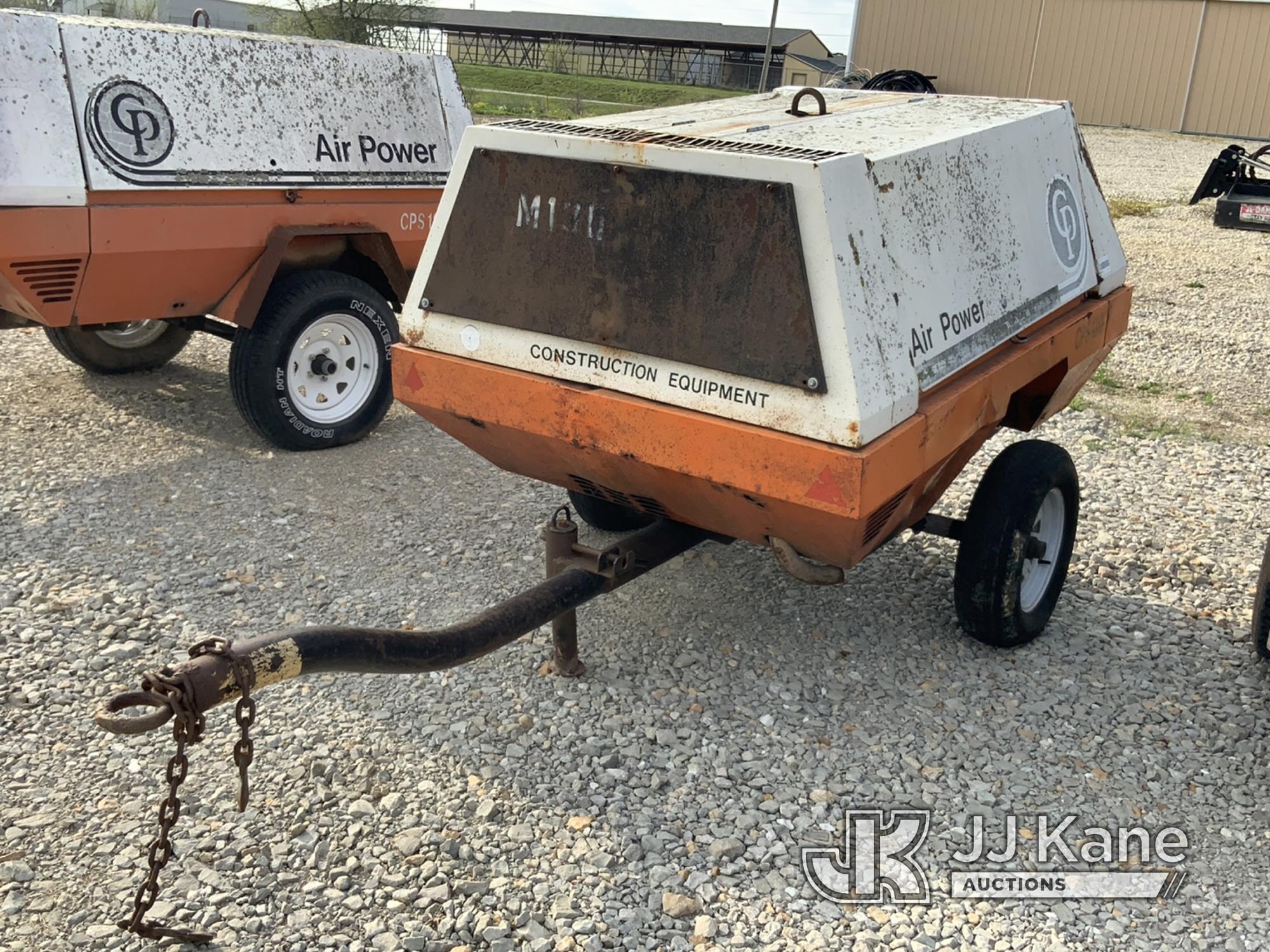 (Tipton, MO) 1988 Chicago Pneumatic CPS 130 Air Compressor, trailer mtd No Title) (Runs, Alternator