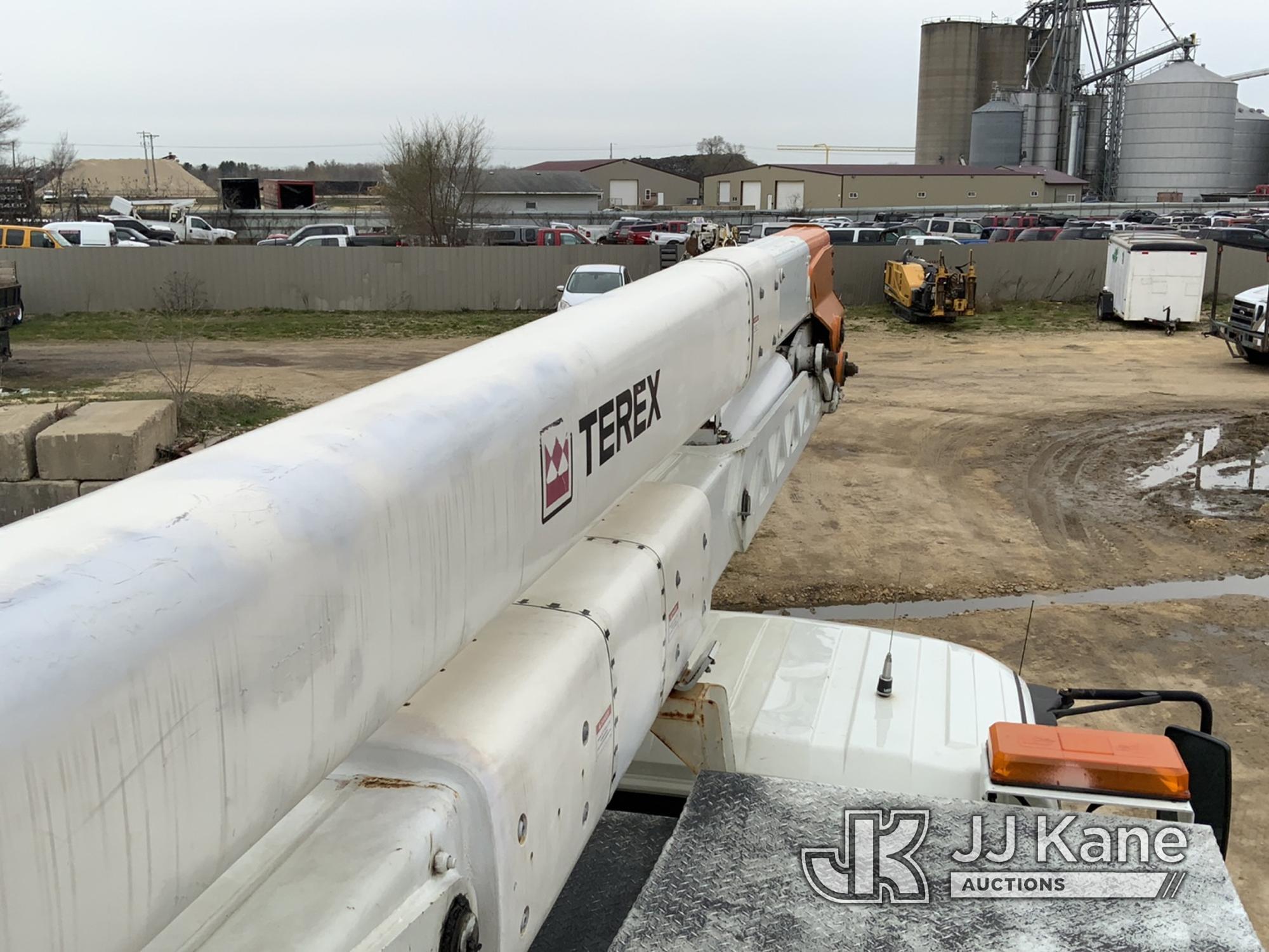 (South Beloit, IL) HiRanger TCX-55, Bucket Truck mounted behind cab on 2011 International Durastar 4