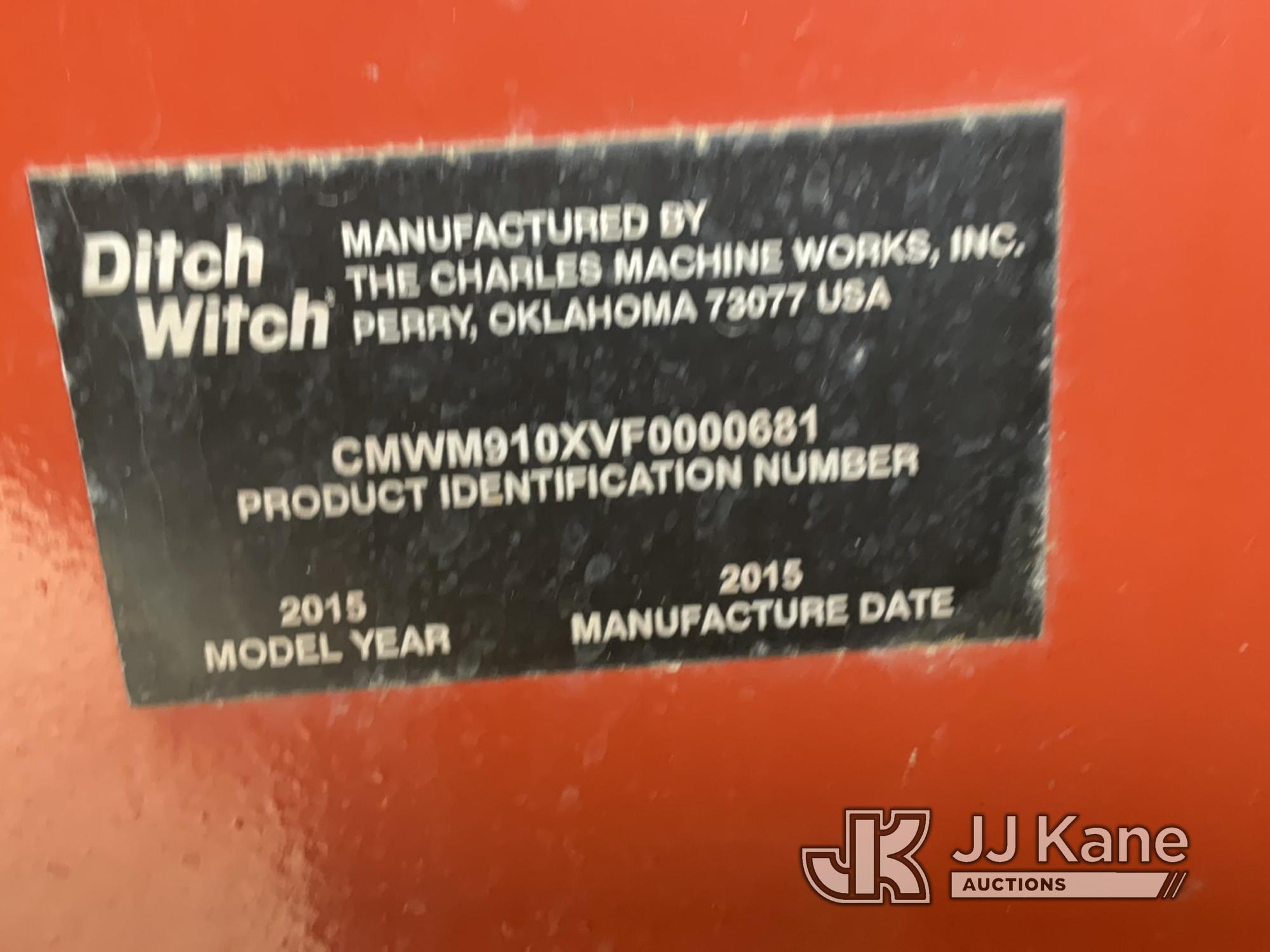 (South Beloit, IL) 2015 Ditch Witch RT100 Rubber Tired Trencher Runs, Moves, Operates