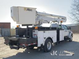 (Des Moines, IA) Altec AA55E, Bucket Truck rear mounted on 2009 Ford F750 Utility Truck Runs, Moves)