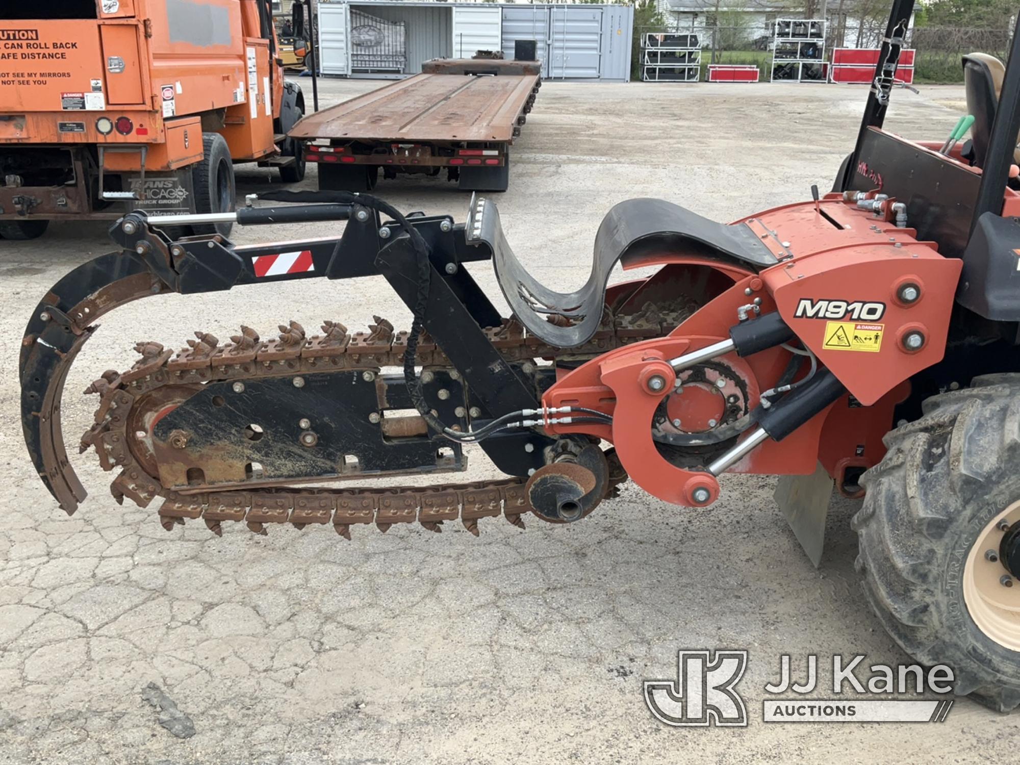 (South Beloit, IL) 2015 Ditch Witch RT100 Rubber Tired Trencher Runs, Moves, Operates