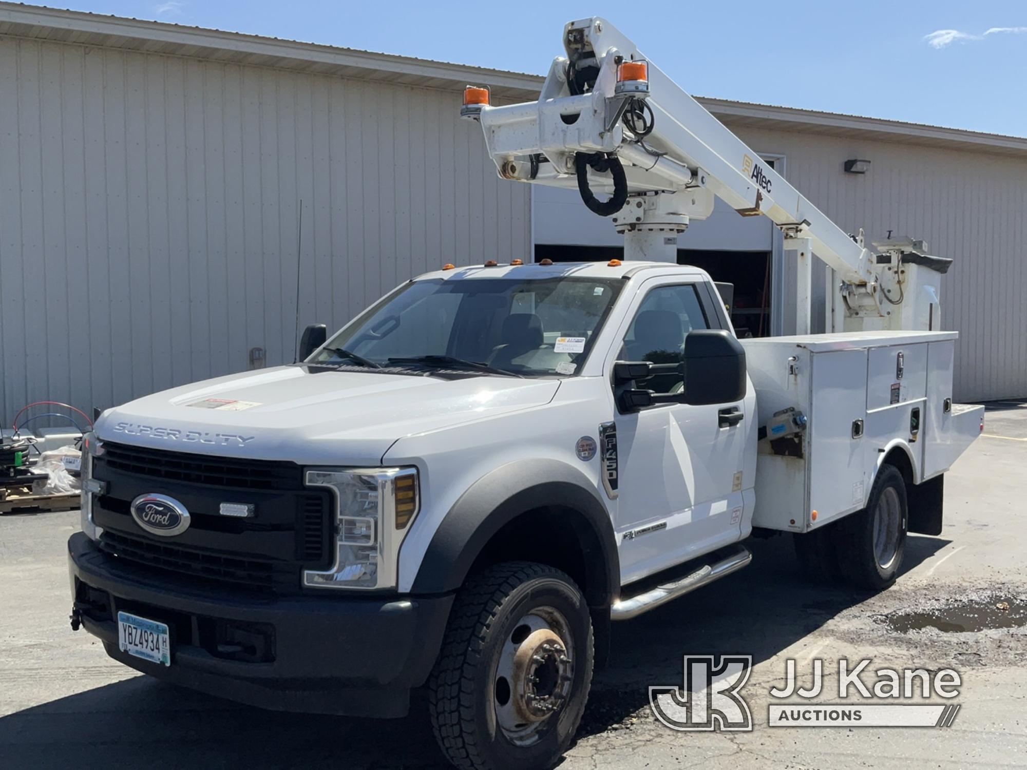 (Maple Lake, MN) Altec AT235, Articulating & Telescopic Non-Insulated Bucket Truck mounted behind ca