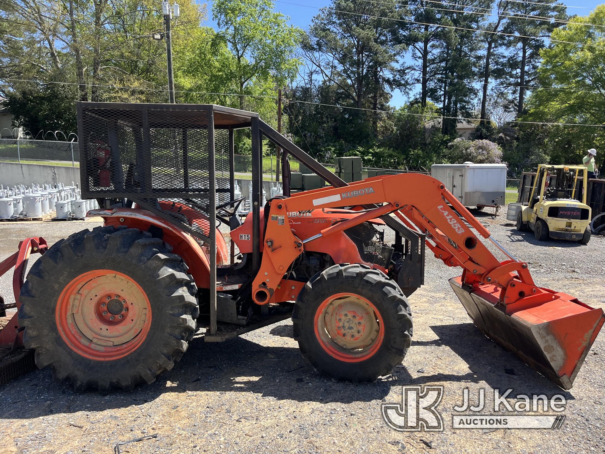 (Farmerville, LA) Kubota M9960 Tractor Loader Runs, Moves & Operates) (Mower Attachment Not Included