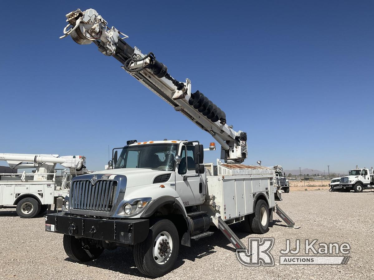 (El Paso, TX) Altec DM47-TR, Digger Derrick rear mounted on 2008 International 7400 4x4 Utility Truc