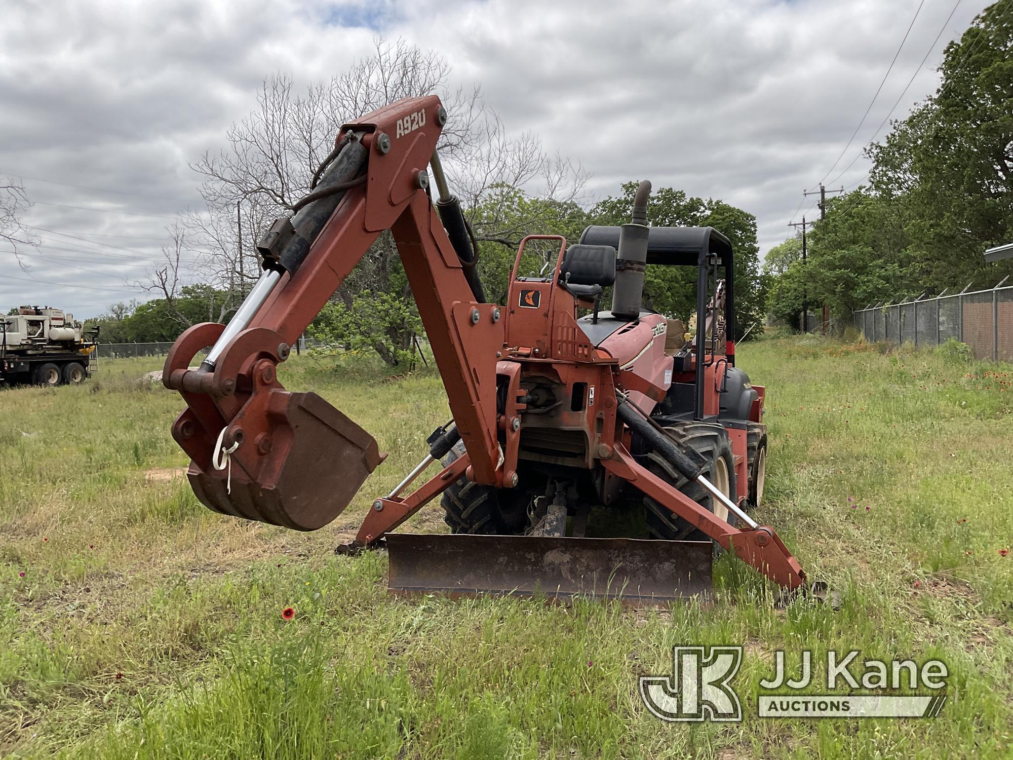 (Fredericksburg, TX) 2008 Ditch Witch RT115 Rubber Tired Trencher Runs, Moves and Operates, Rear Tir