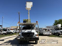 (San Antonio, TX) Terex/Telelect HiRanger 5FC-55, Bucket mounted behind cab on 2002 Ford F750 Utilit