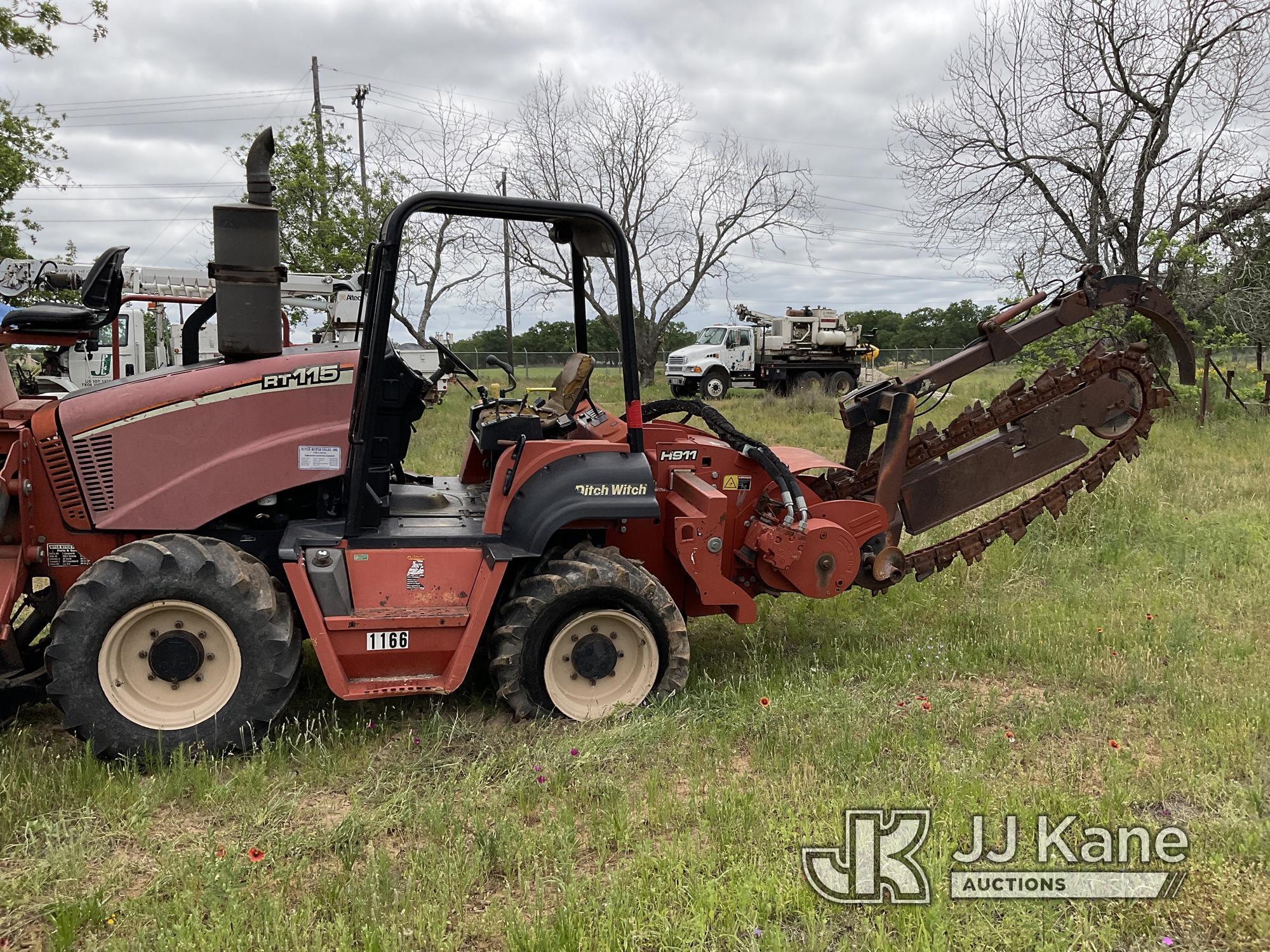 (Fredericksburg, TX) 2008 Ditch Witch RT115 Rubber Tired Trencher Runs, Moves and Operates, Rear Tir