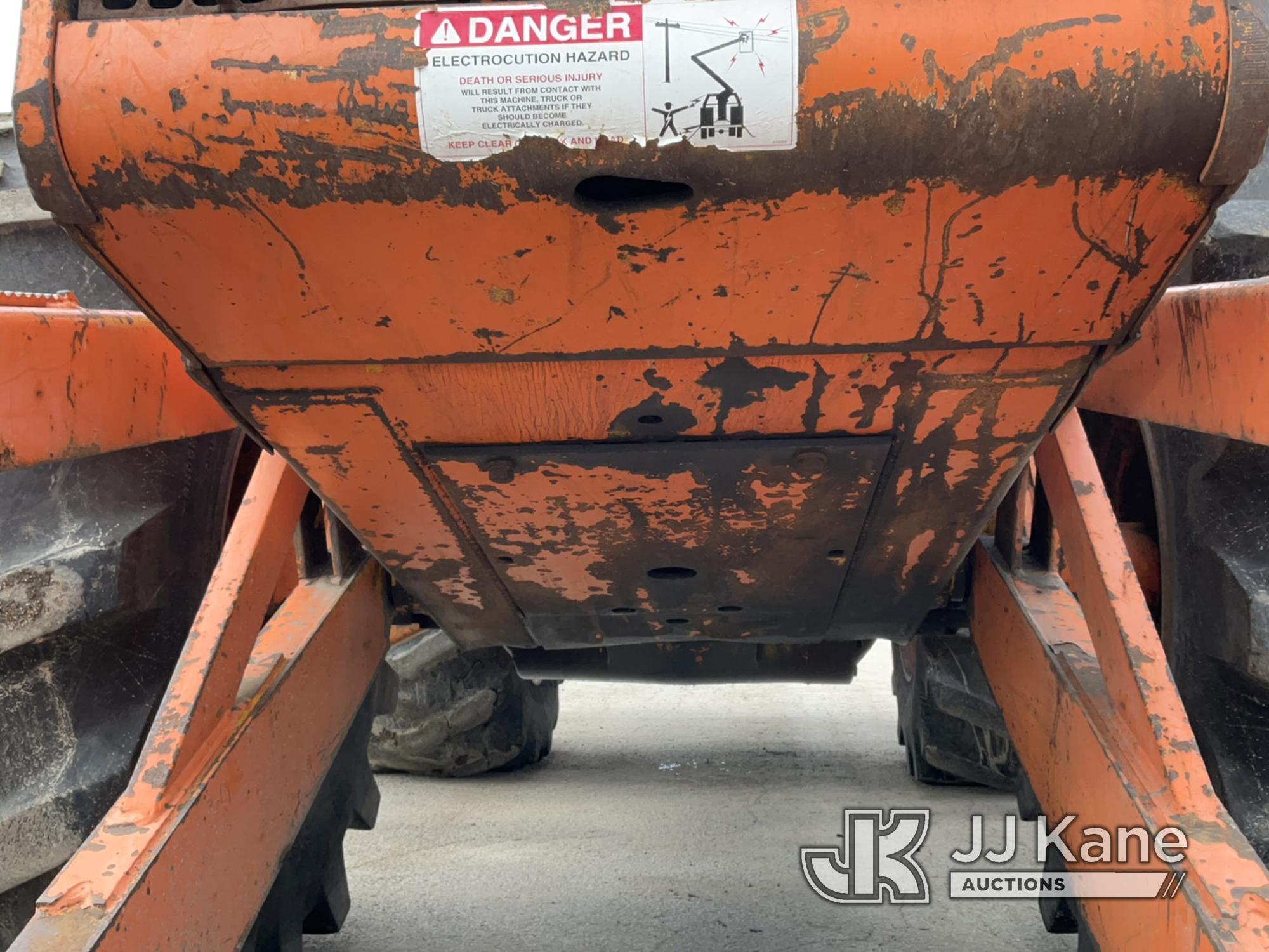 (South Beloit, IL) HiRanger XT52, Over-Center Bucket Truck mounted on 1983 John Deere 640G Rubber Ti