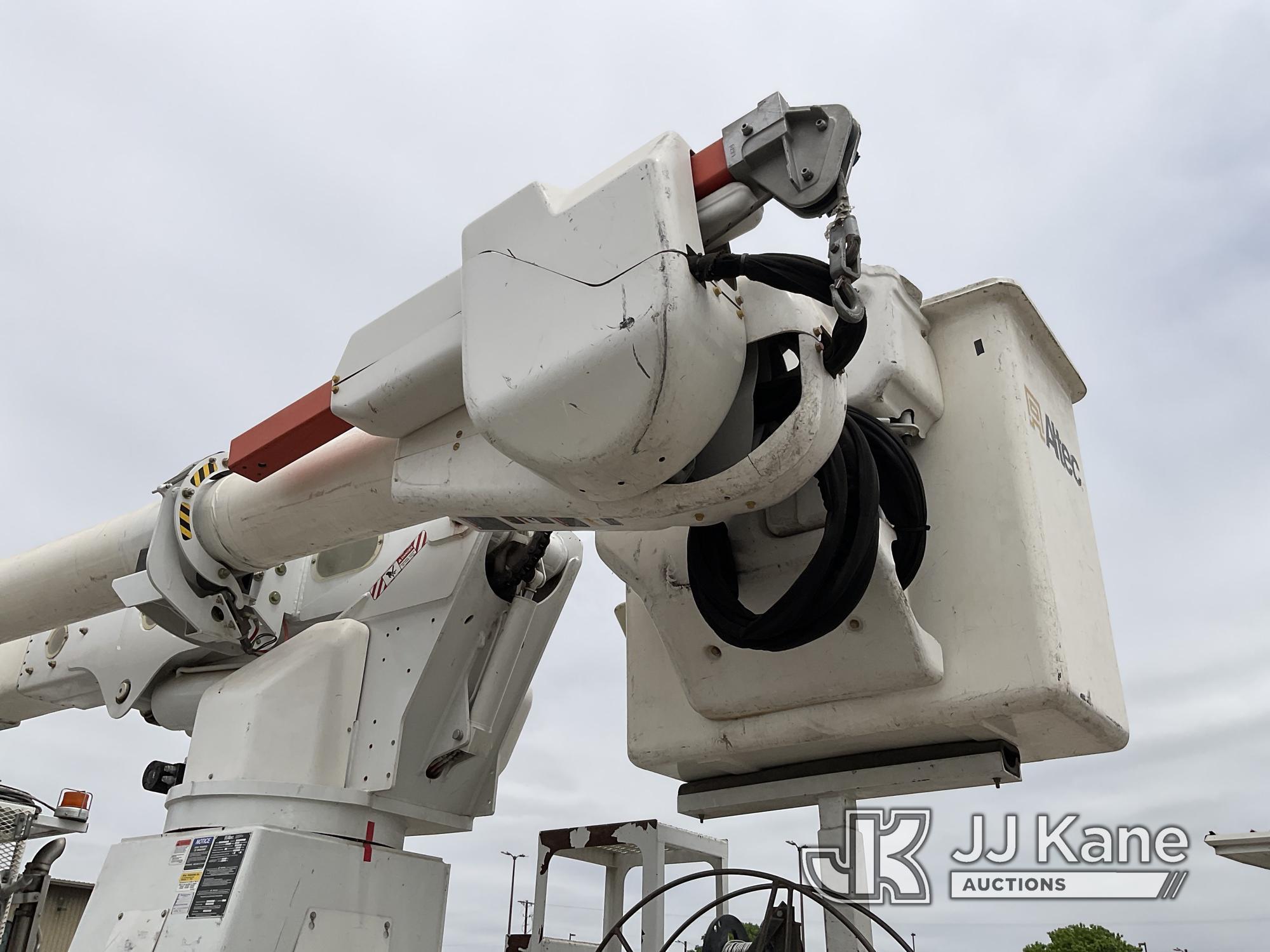 (Kerrville, TX) Altec AM55-MH, Over-Center Material Handling Bucket Truck rear mounted on 2013 Freig