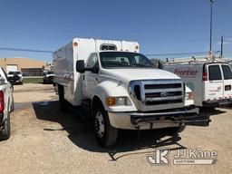 (Waxahachie, TX) 2013 Ford F750 Chipper Dump Truck Not Running, Condition Unknown, Body Damage) (Sel