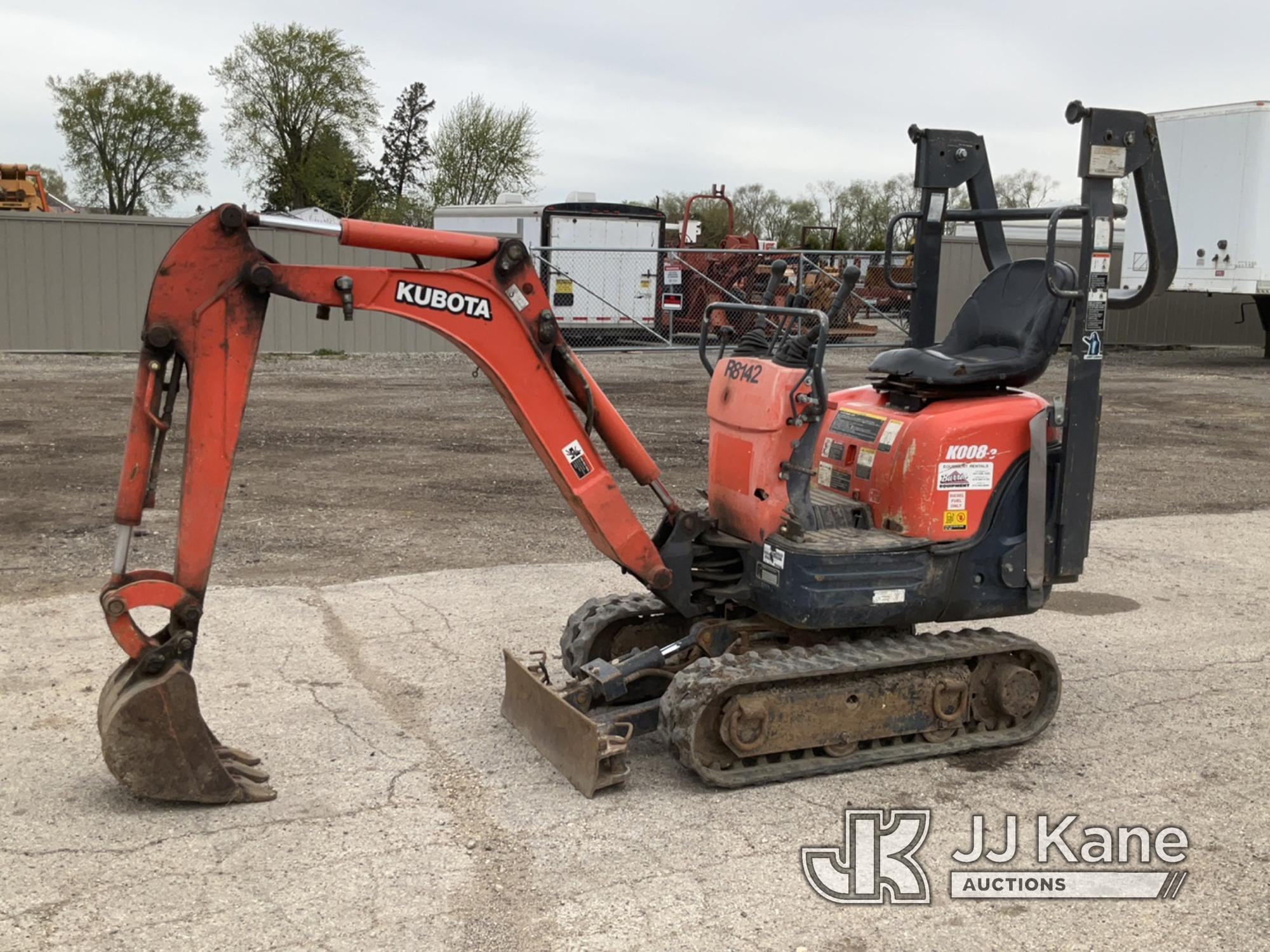 (South Beloit, IL) 2017 Kubota K-008 Mini Hydraulic Excavator Runs, Moves, Operates