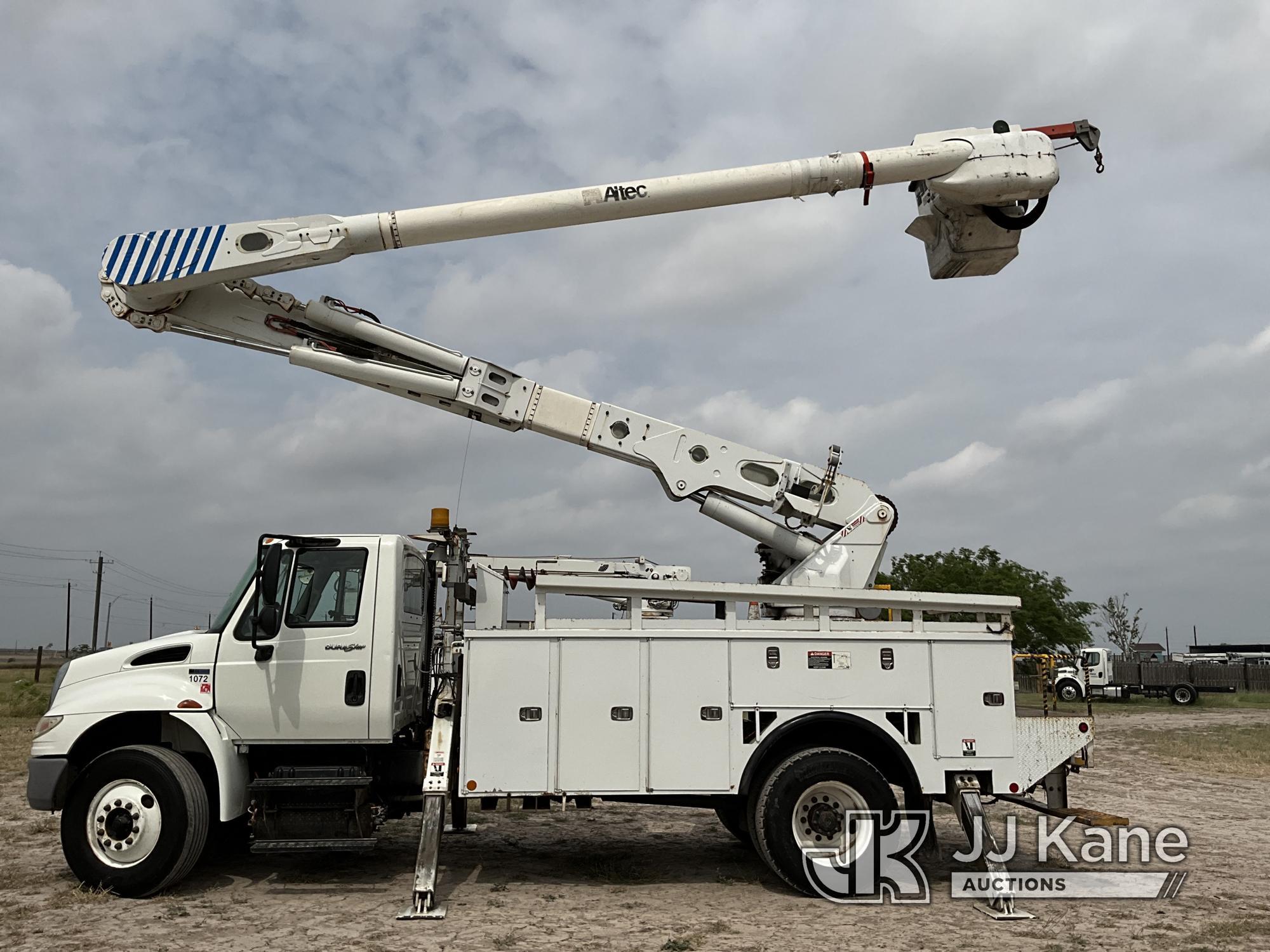 (Weslaco, TX) Altec AM55, Over-Center Material Handling Bucket Truck rear mounted on 2012 Internatio