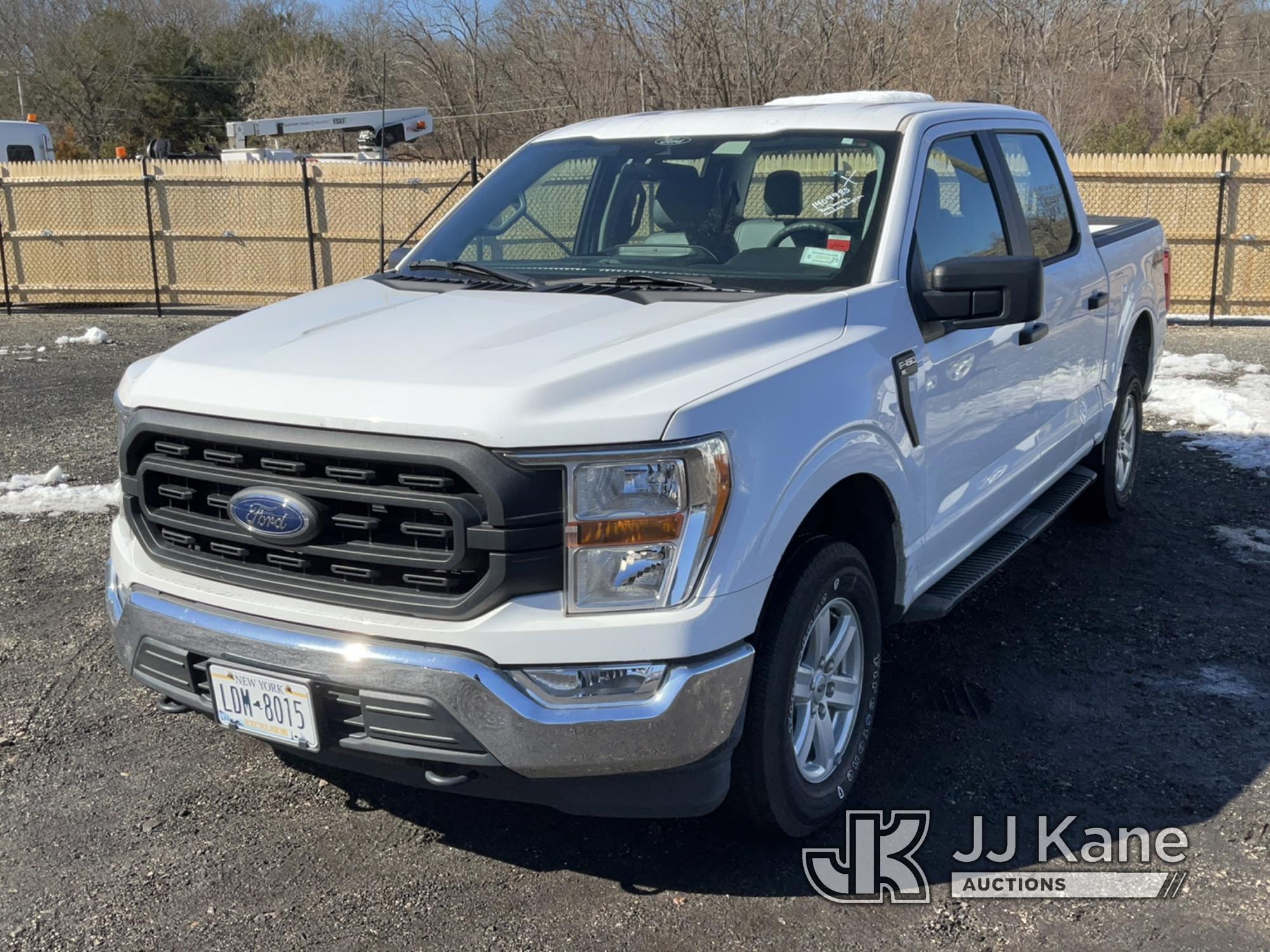 (Kings Park, NY) 2021 Ford F150 4x4 Crew-Cab Pickup Truck Runs & Moves, Body Damage, Check Engine Li