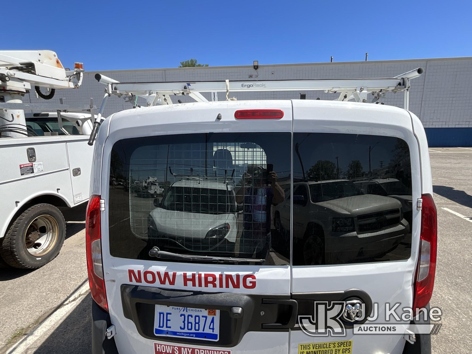 (Detroit, MI) 2015 RAM ProMaster City Van Body/Service Truck Runs & Moves) (Jump To Start. Unit Need