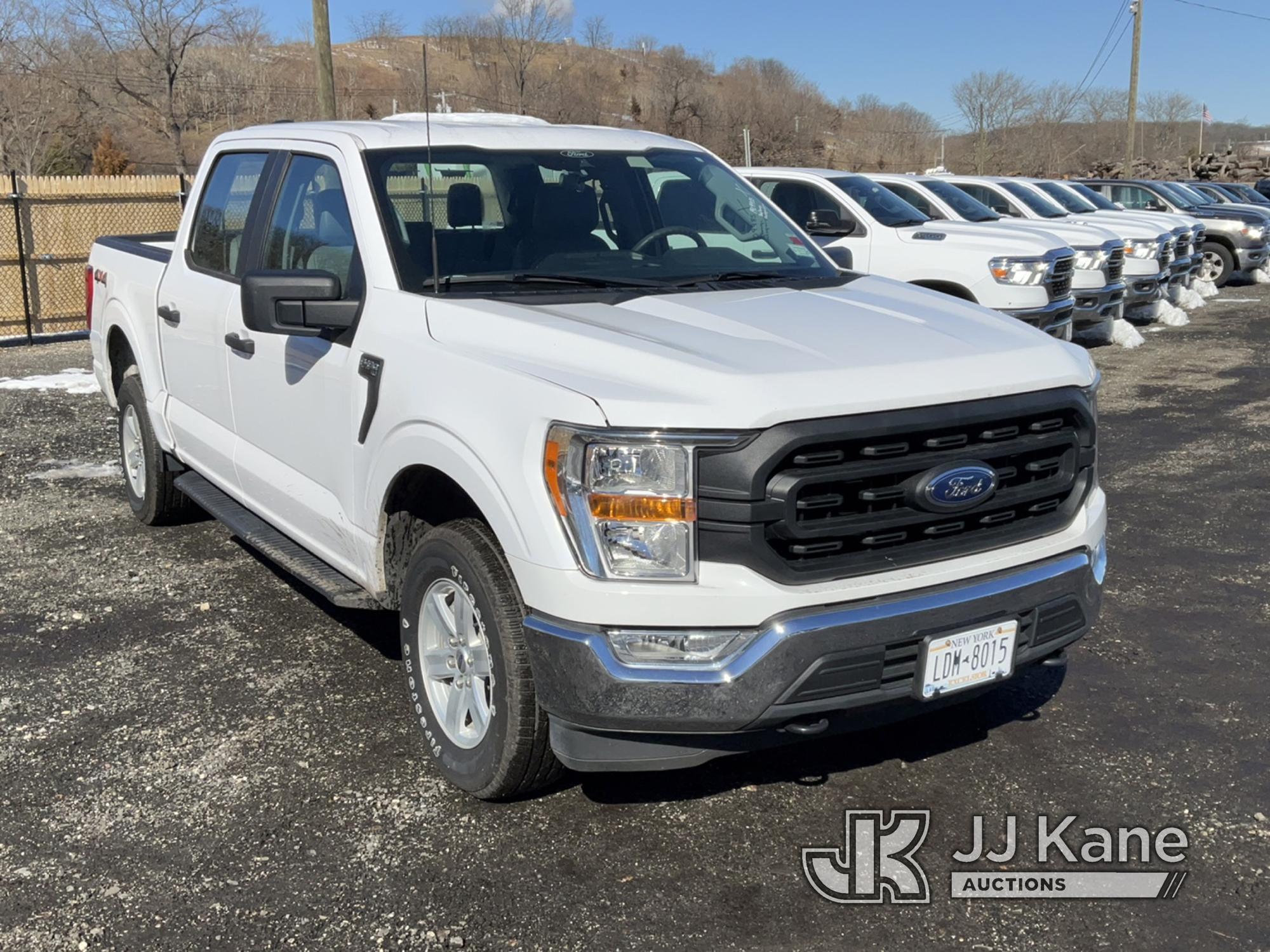 (Kings Park, NY) 2021 Ford F150 4x4 Crew-Cab Pickup Truck Runs & Moves, Body Damage, Check Engine Li