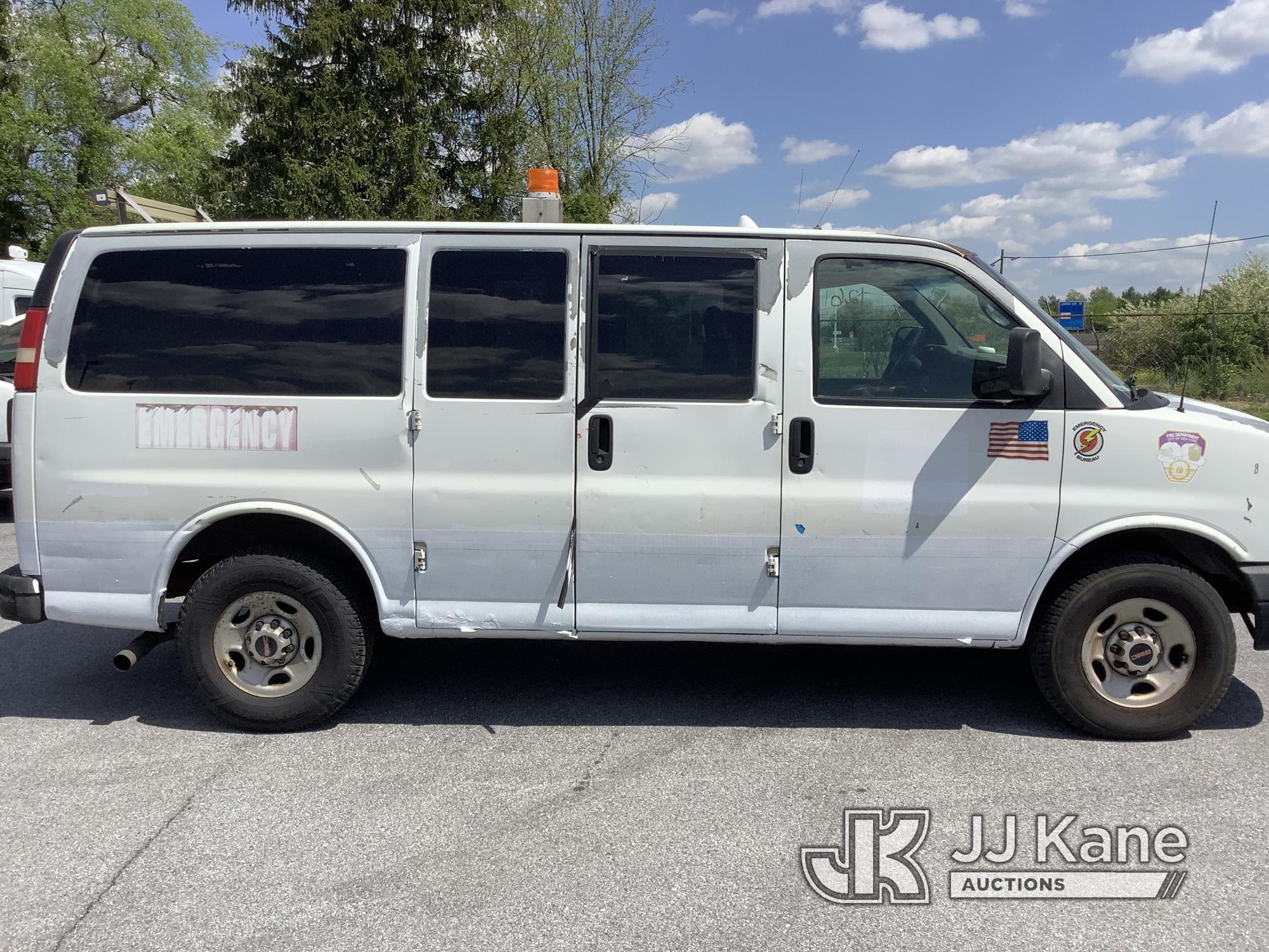 (Chester Springs, PA) 2009 GMC Savana G3500 Cargo Van Runs & Moves, Check Engine Light Blinking, Tra