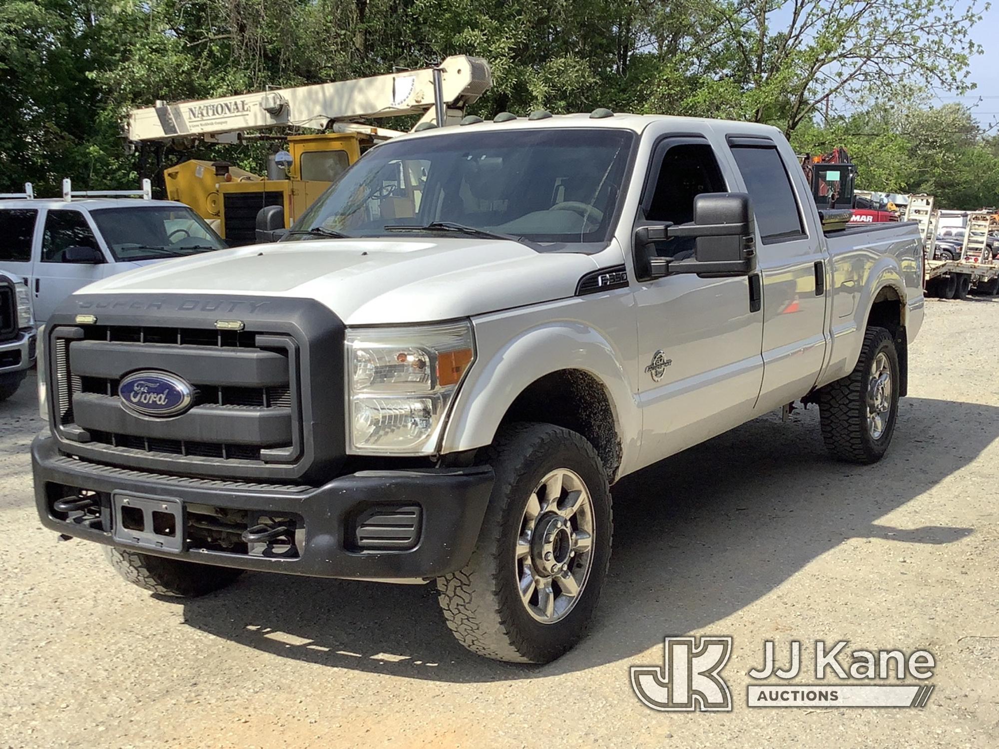 (Harmans, MD) 2012 Ford F350 4x4 Crew-Cab Pickup Truck Runs & Moves, Check Engine Light On, Uneven T