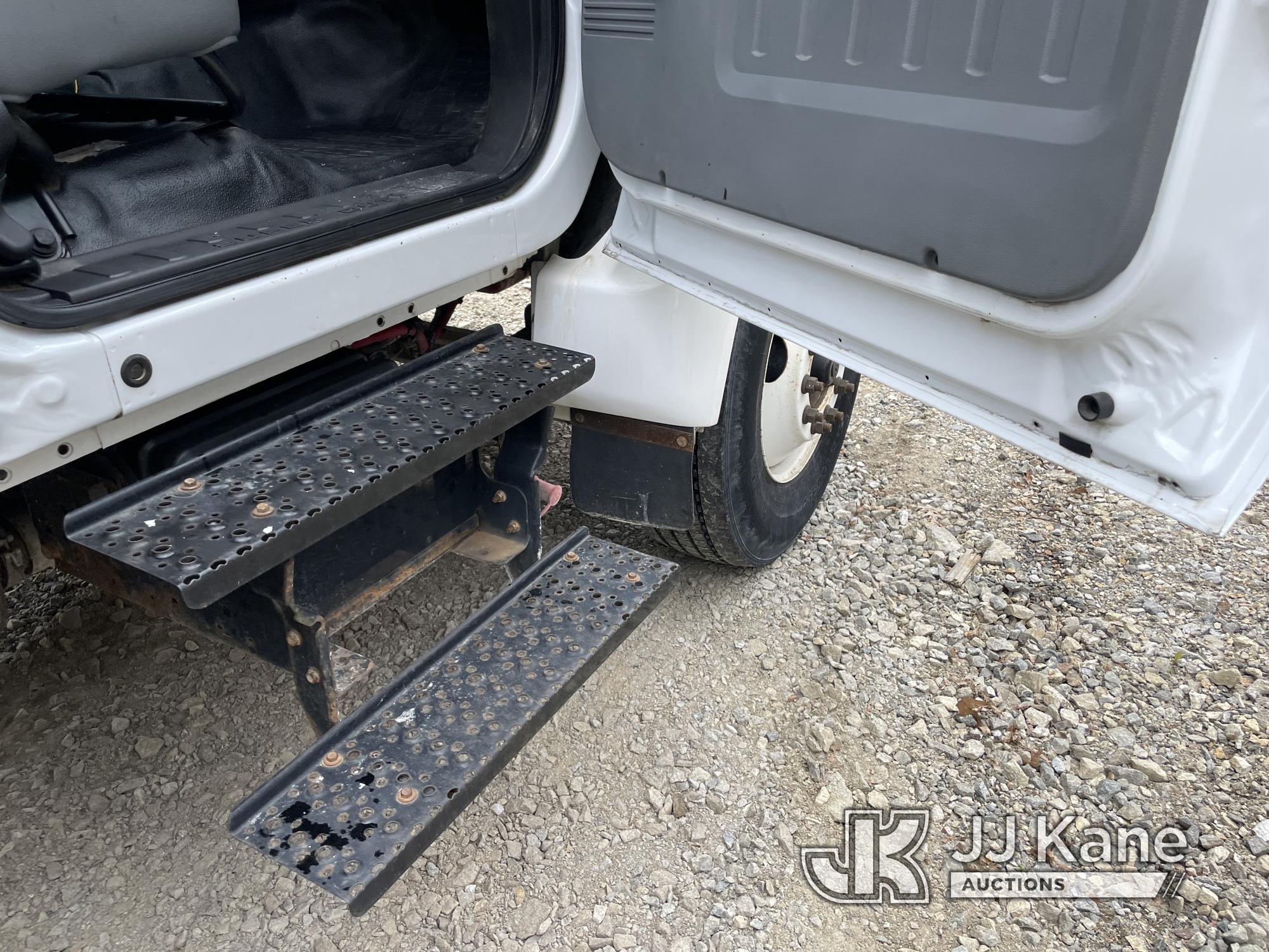 (Shrewsbury, MA) Altec DC47-TR, Digger Derrick rear mounted on 2015 Ford F750 Flatbed/Utility Truck