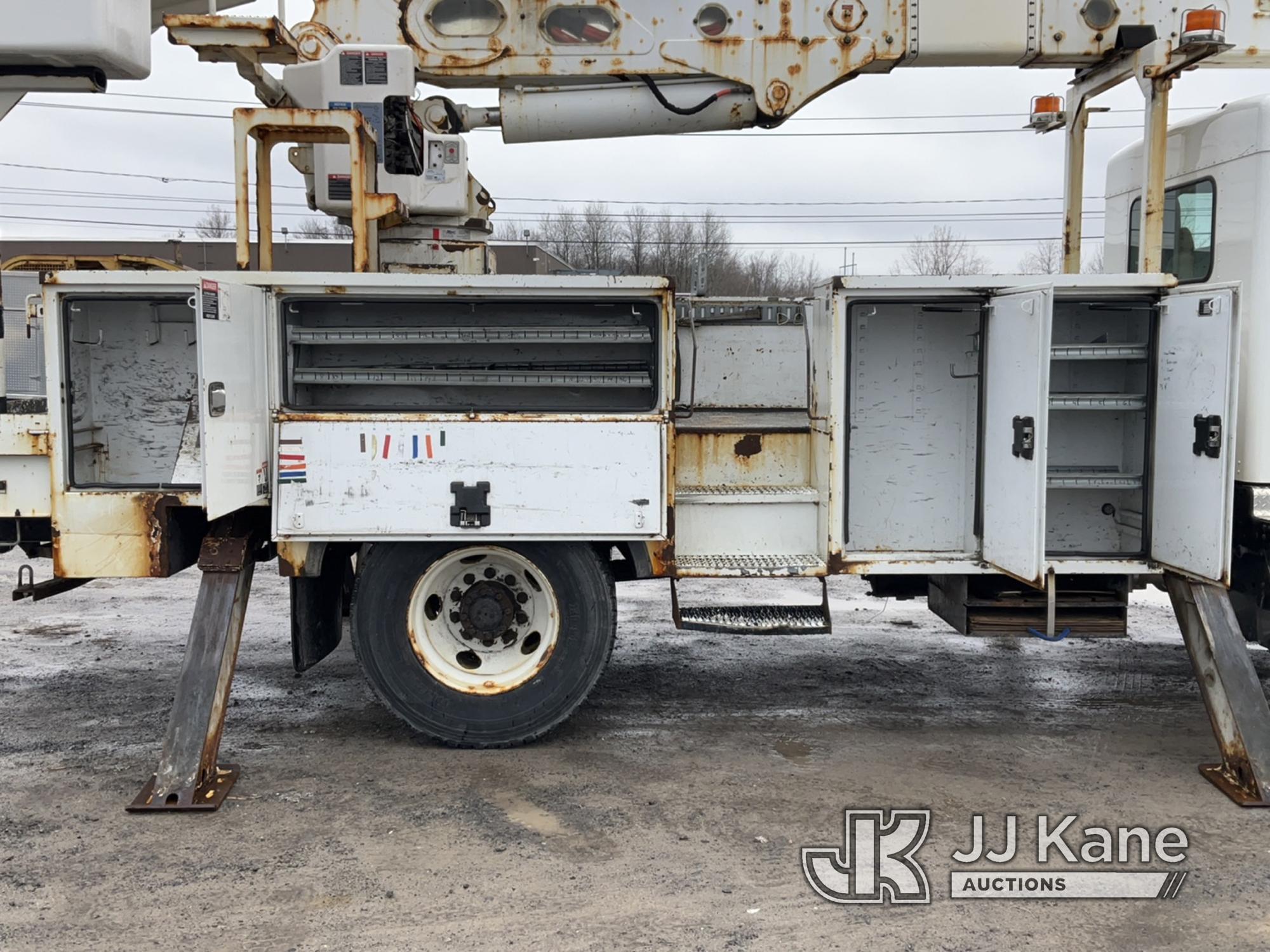 (Rome, NY) Altec AA55, Material Handling Bucket Truck rear mounted on 2017 Kenworth T370 Utility Tru