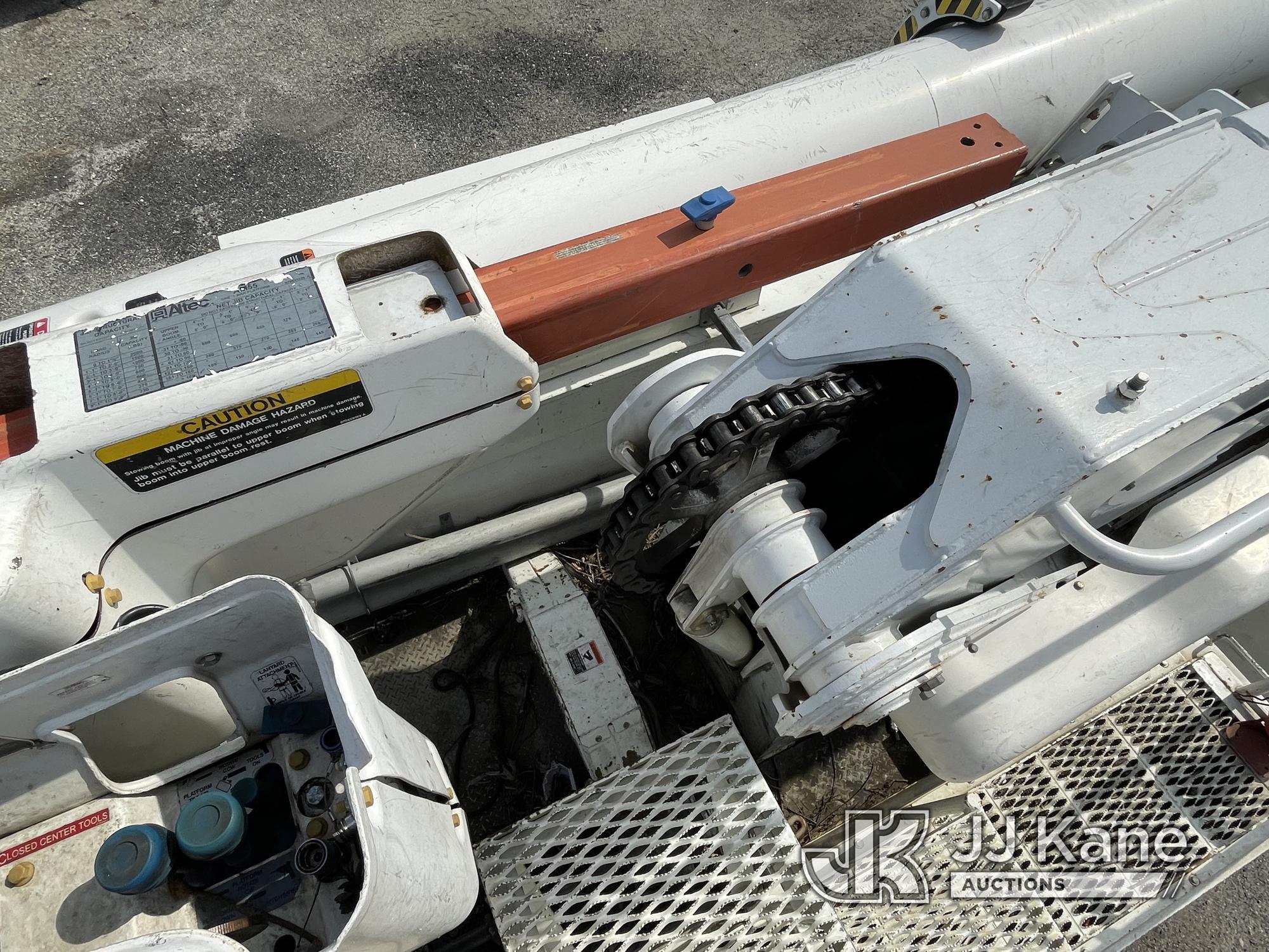 (Plymouth Meeting, PA) Altec AM55, Over-Center Material Handling Bucket Truck rear mounted on 2010 F