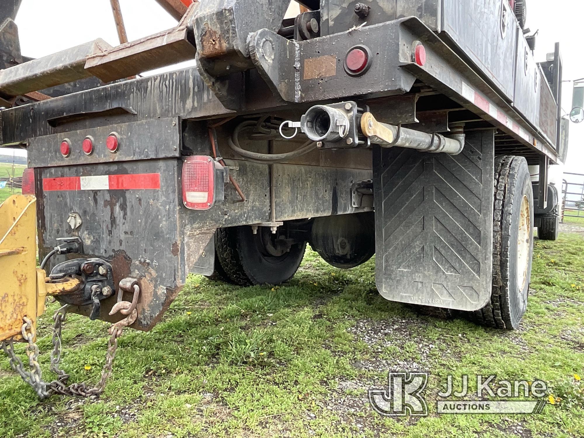 (Orleans, IN) 2000 International 4900 Reel Loader Truck, Reel With Pipe Will Be Removed. Water Tank