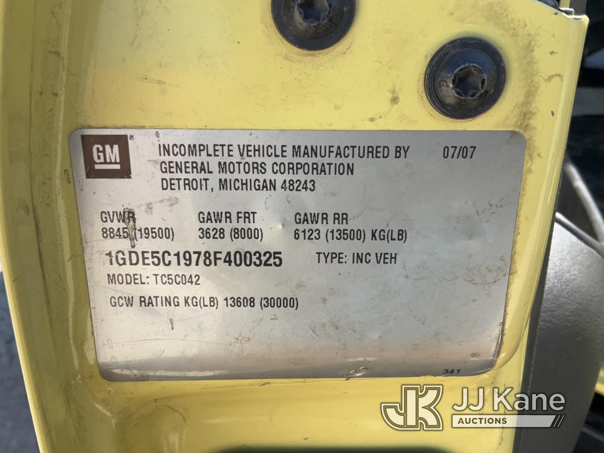 (Charlotte, MI) 2008 GMC 5500 Spray Truck Runs, Moves, PTO Operates