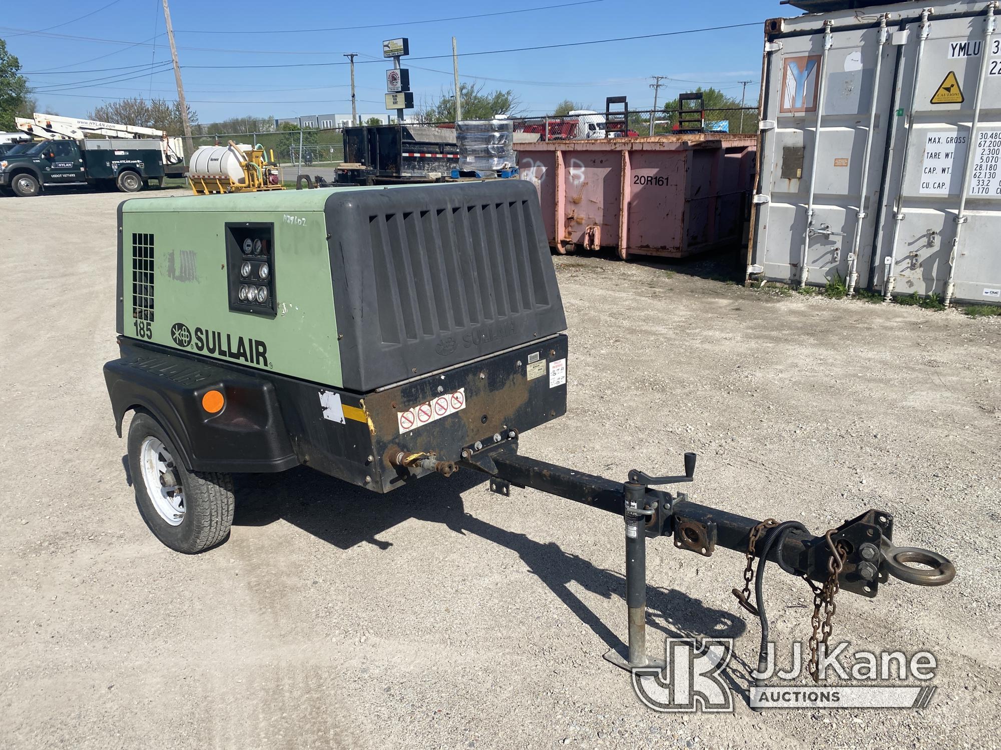 (University Park, IL) 2015 Sullair 185-DLQ-CAT 185 CFM Portable Air Compressor, trailer mtd No Title