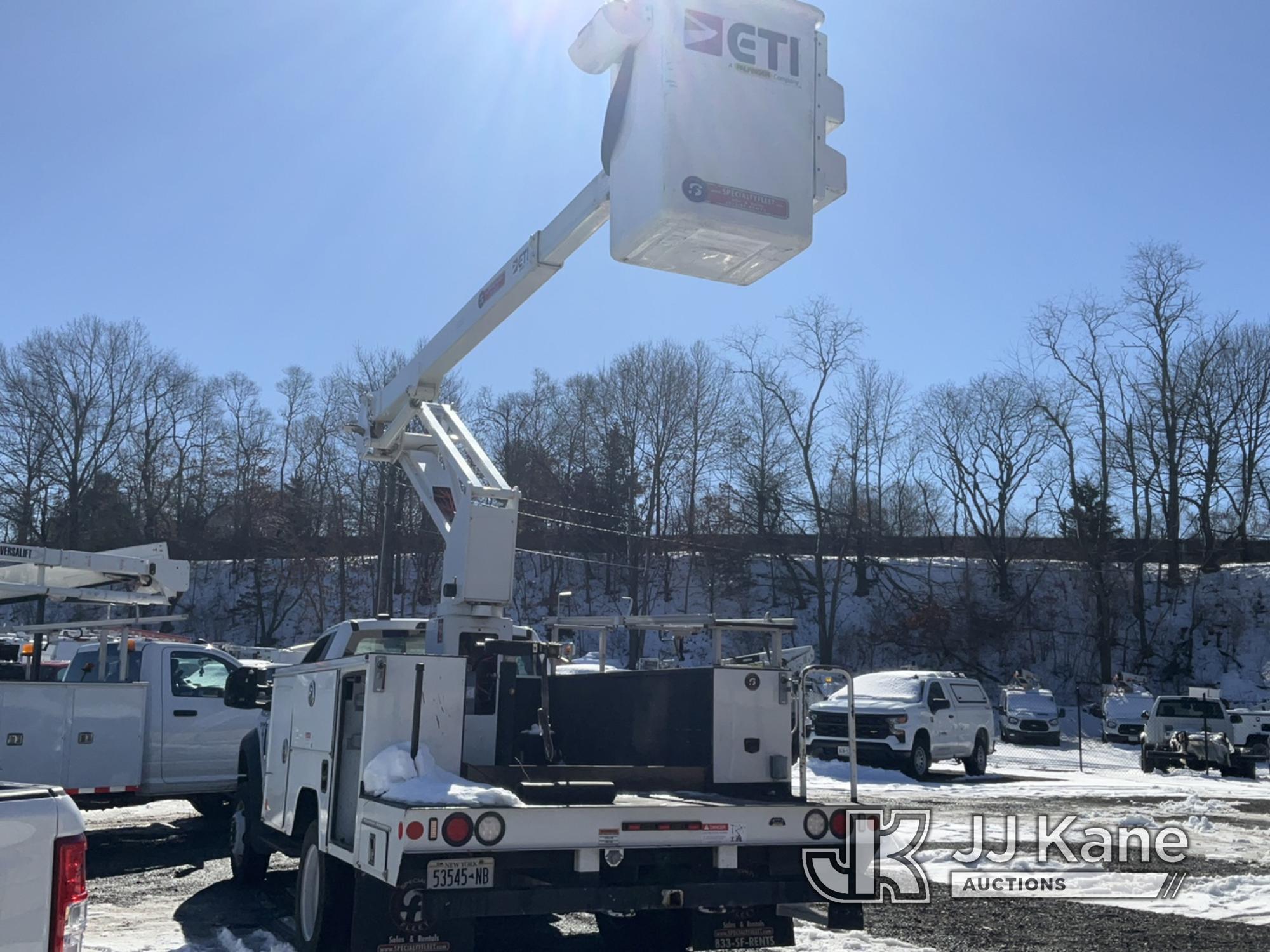 (Kings Park, NY) ETI ETC35SNT, Articulating & Telescopic Non-Insulated Bucket Truck mounted behind c