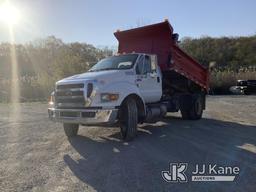 (Houston, PA) 2013 Ford F750 Dump Truck Runs, Moves & Operates, Check Engine Light On, Rust Damage